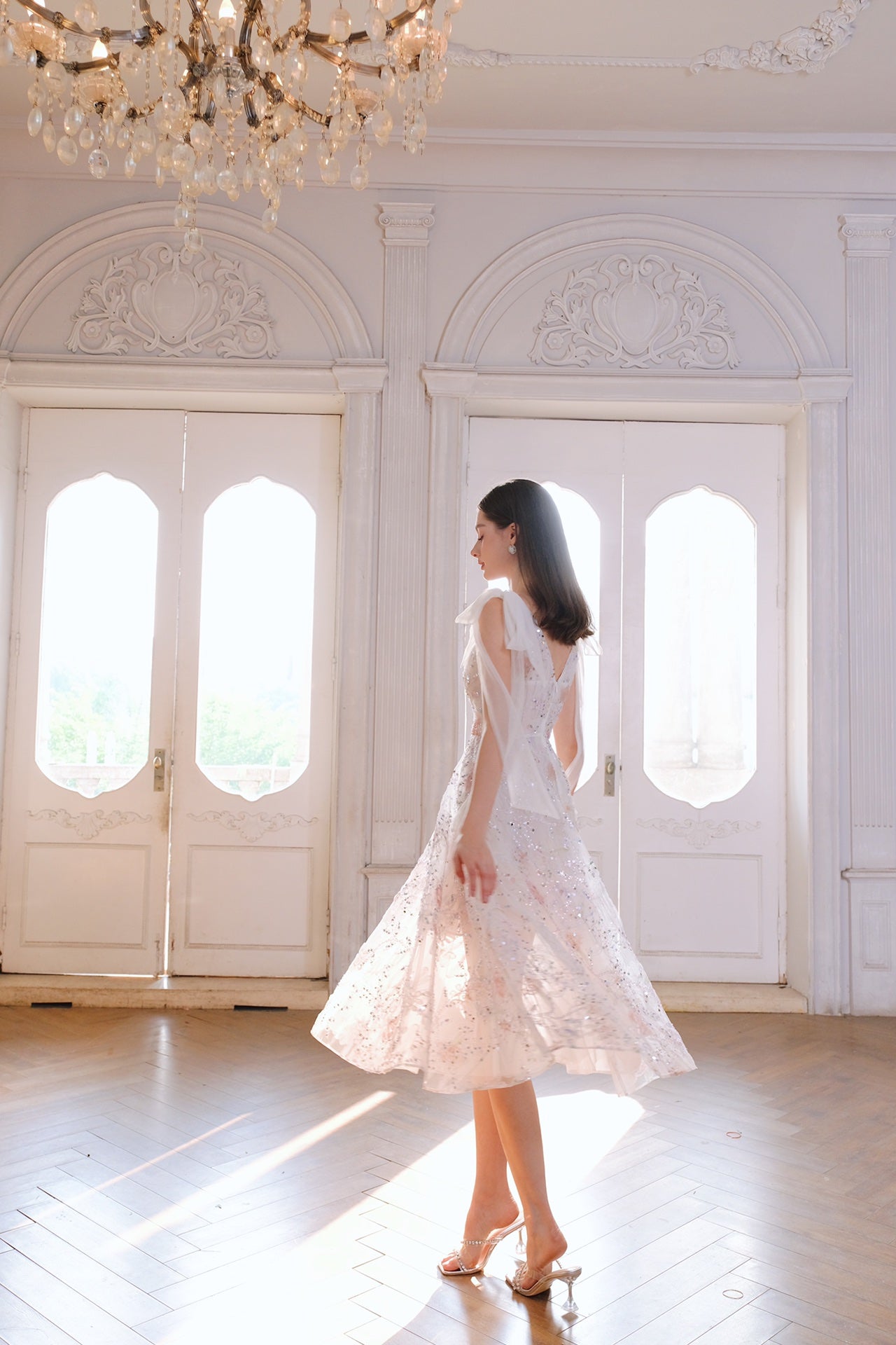 Wardrobes by chen Crystal sequin embroidered dress