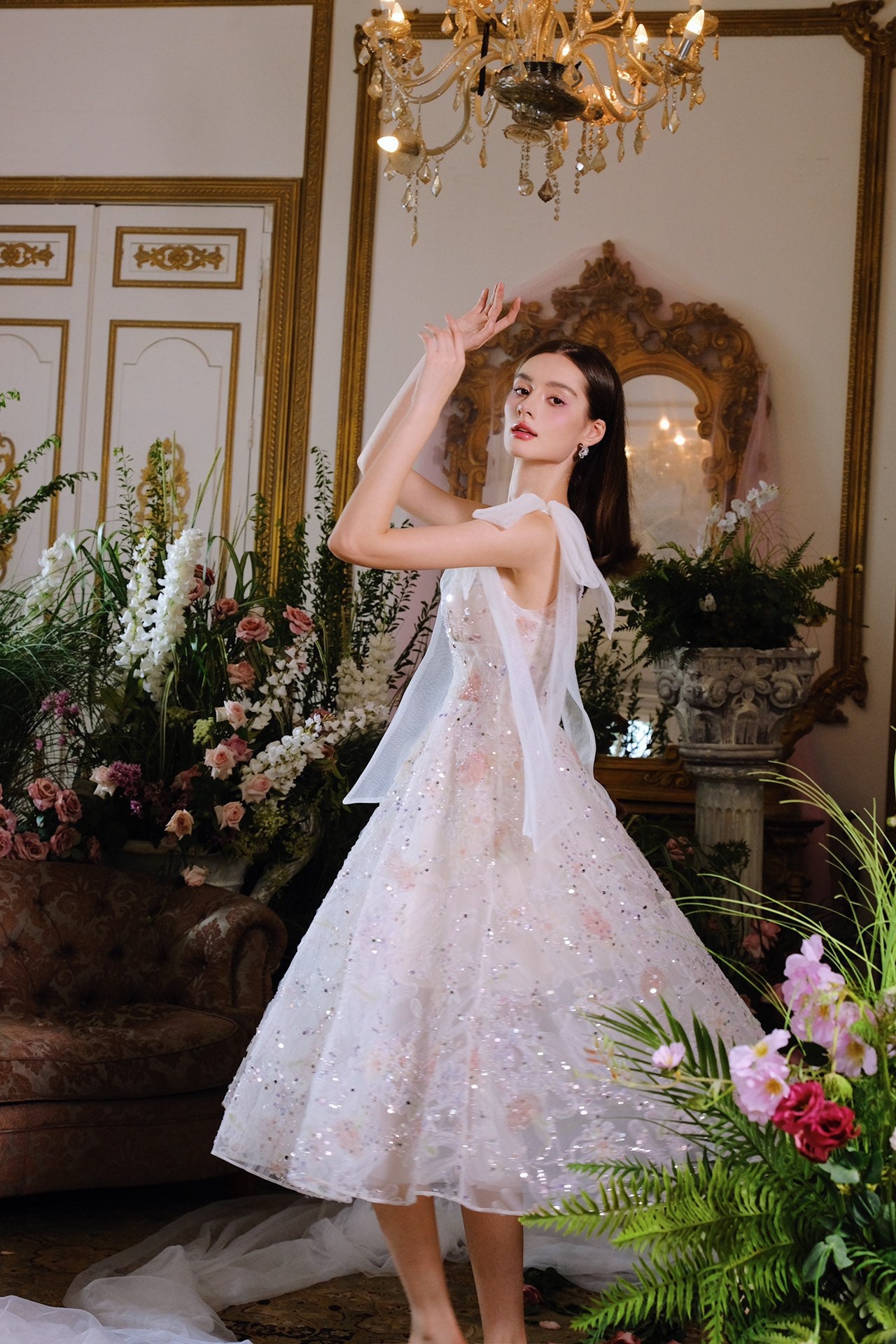 Wardrobes by chen Crystal sequin embroidered dress