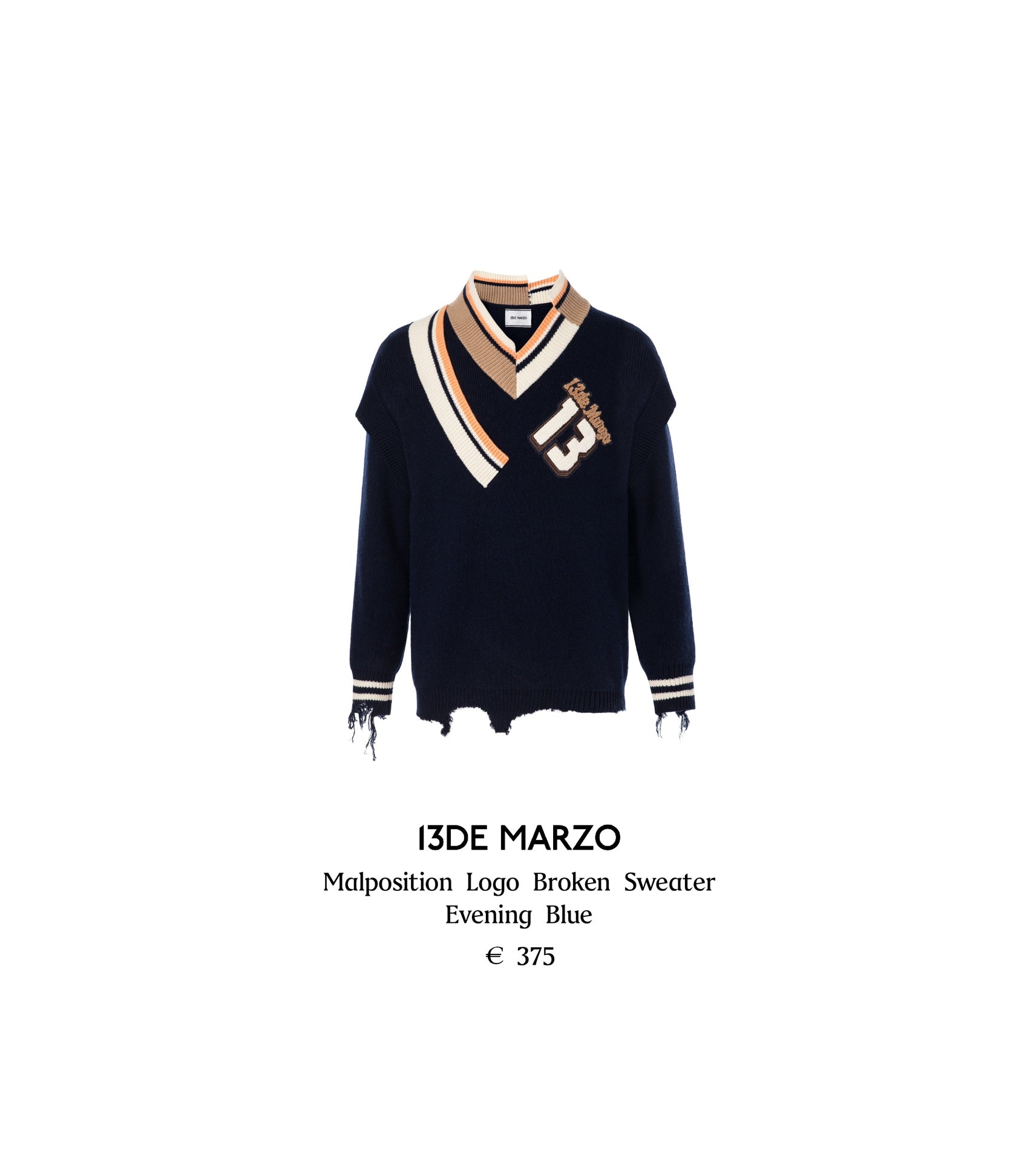 13DE MARZO Malposition Logo Broken Sweater