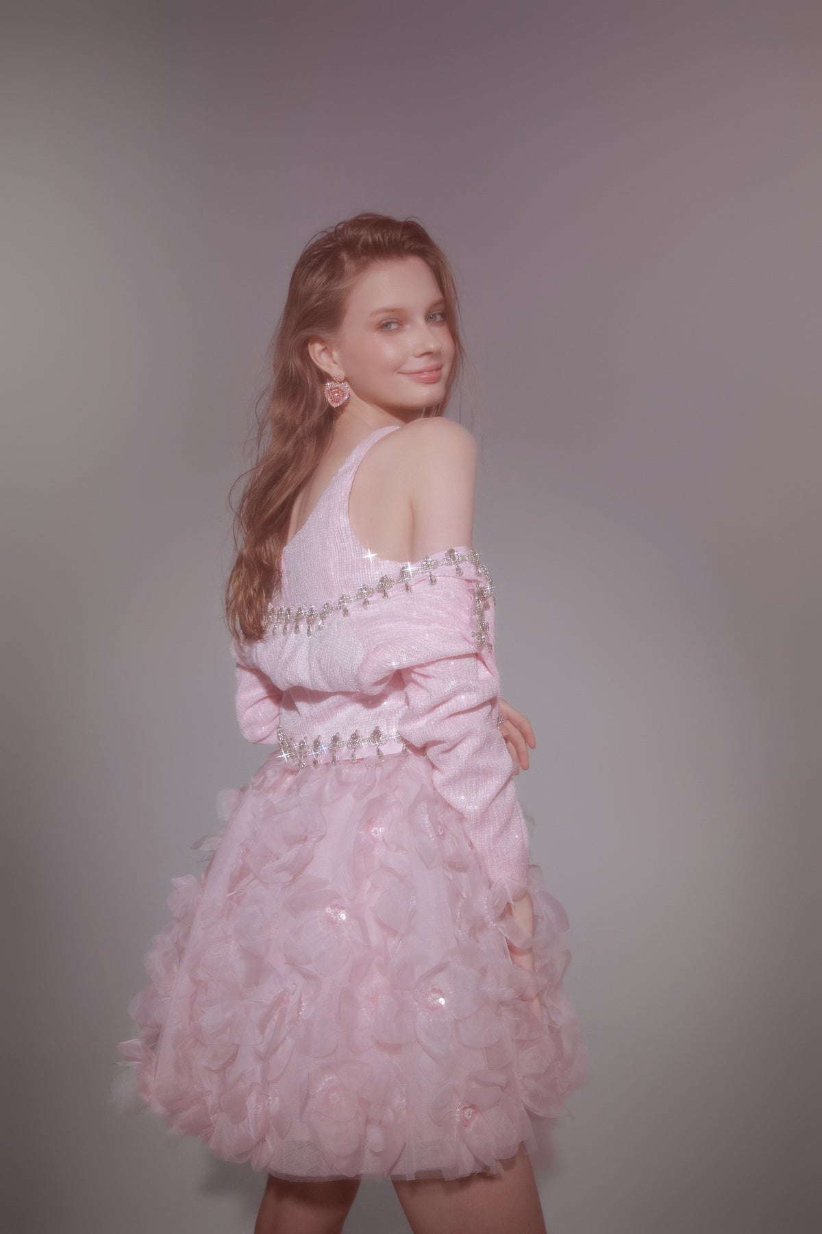 Wardrobes by chen Pink Flower Sequin set (separate)