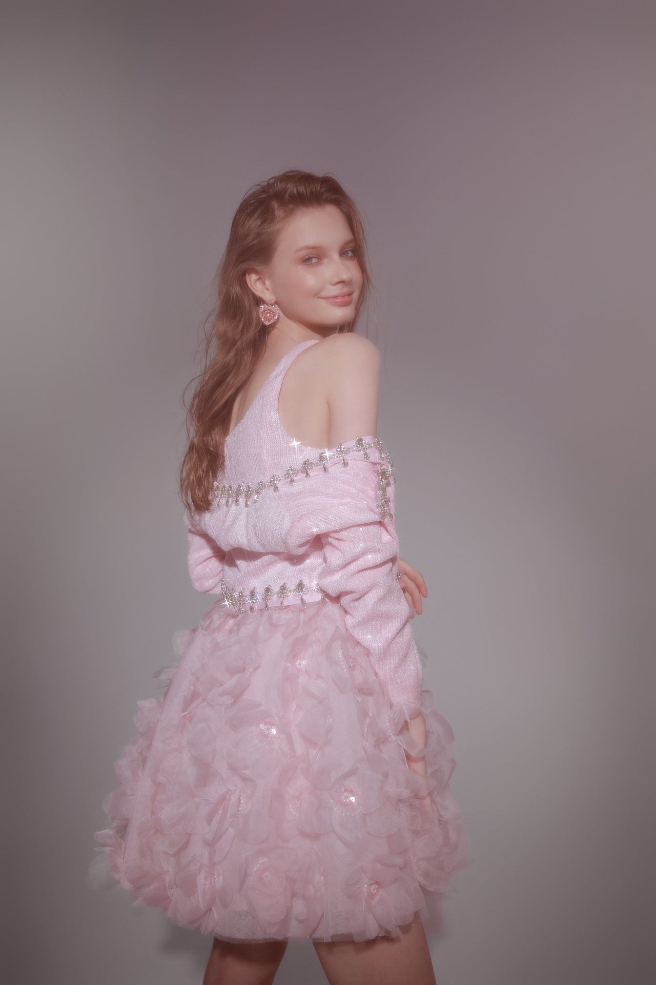 Wardrobes by chen Pink Flower Sequin set (separate)