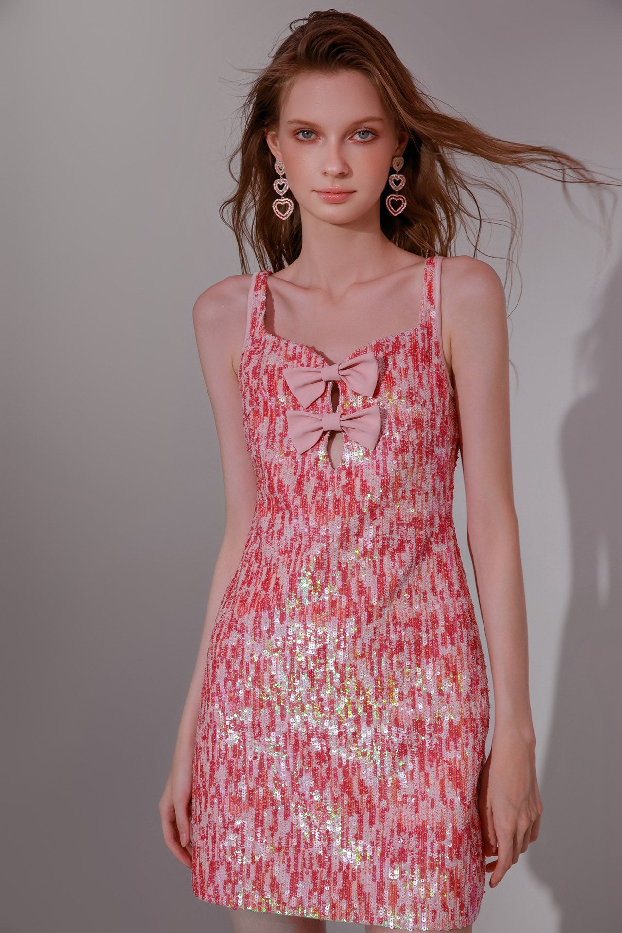 Wardrobes by chen Pink Bowknot mini dress