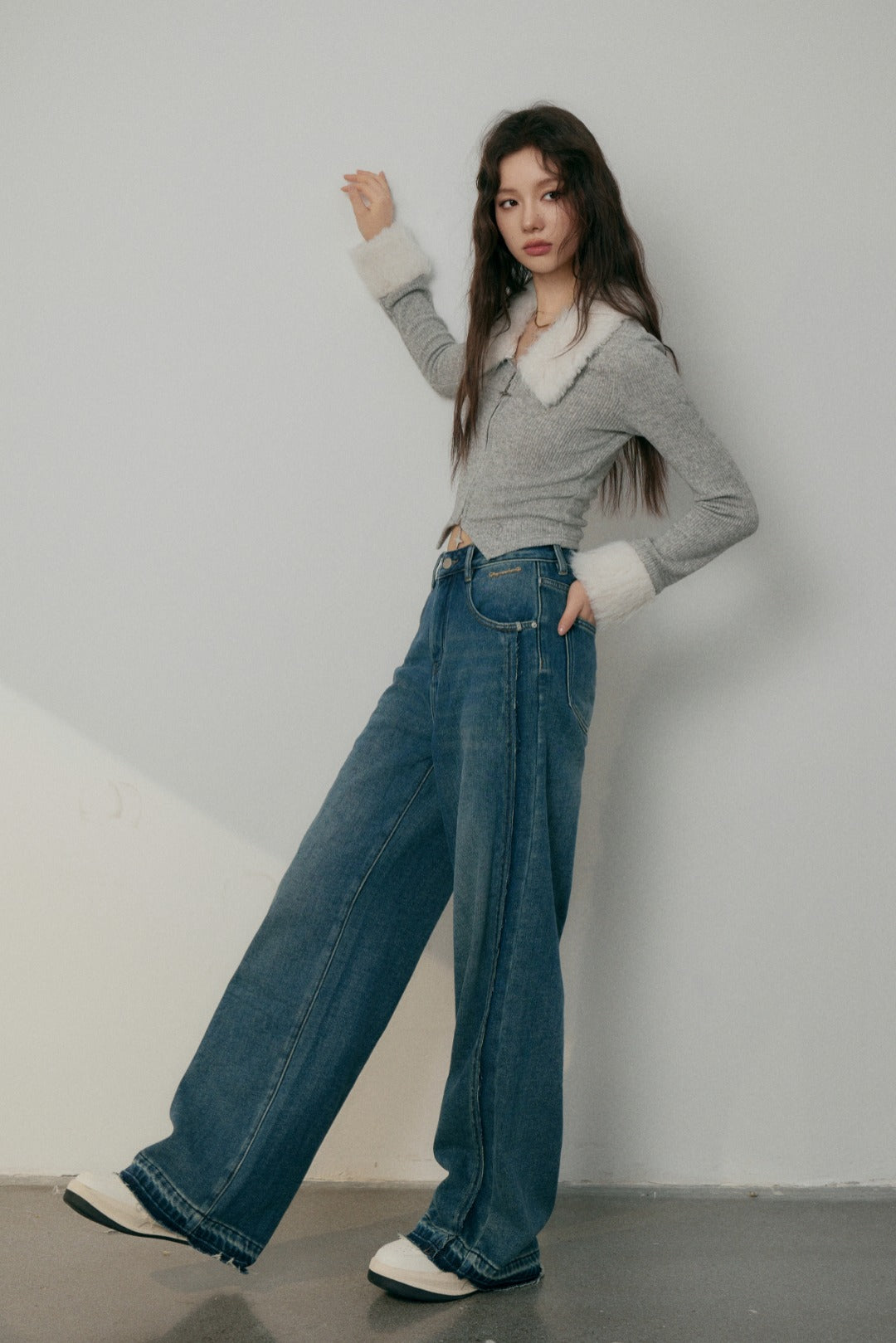 LAFREEDOM Straight leg color matching jeans