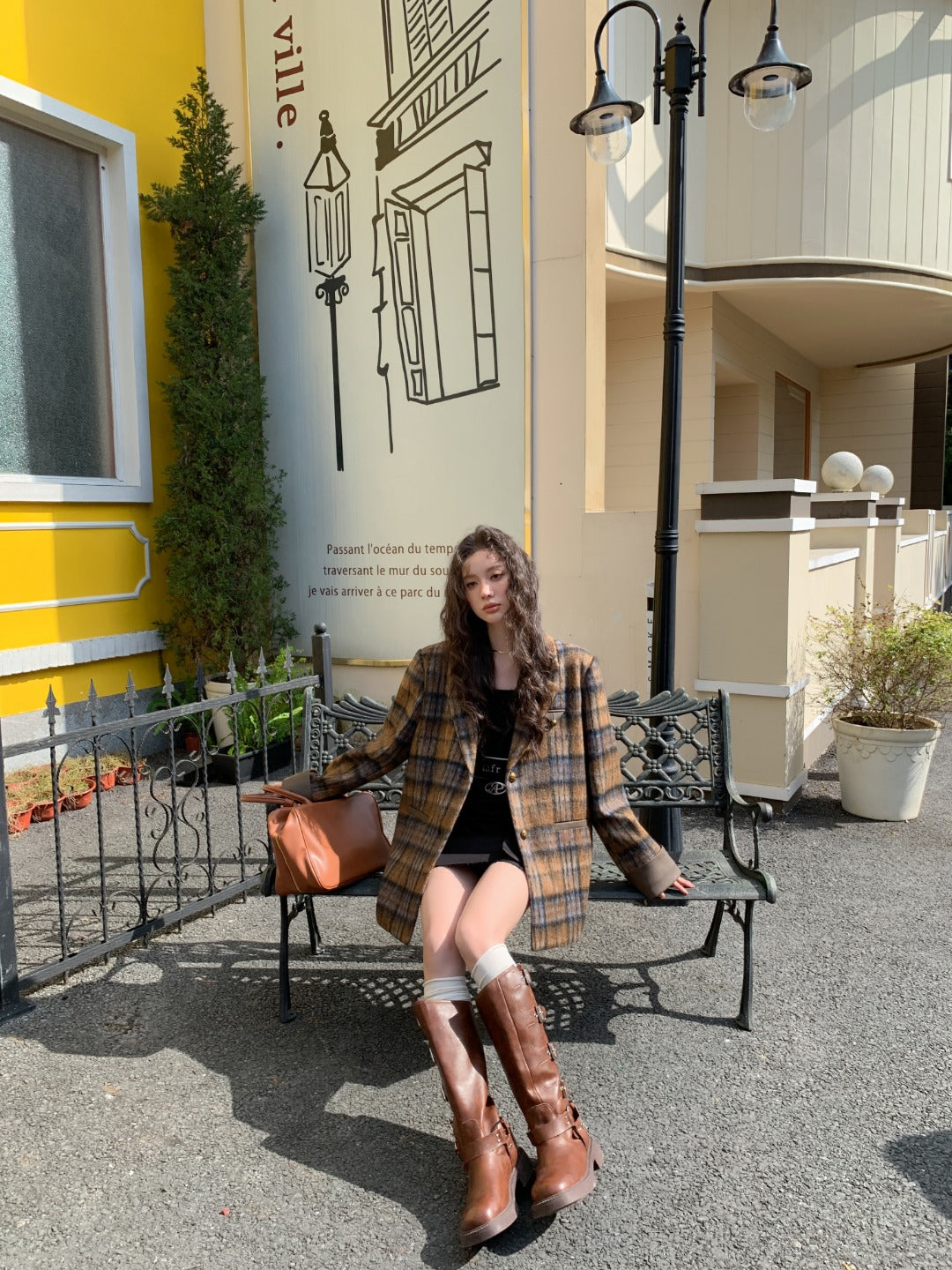 LAFREEDOM Vintage plaid woolen jacket