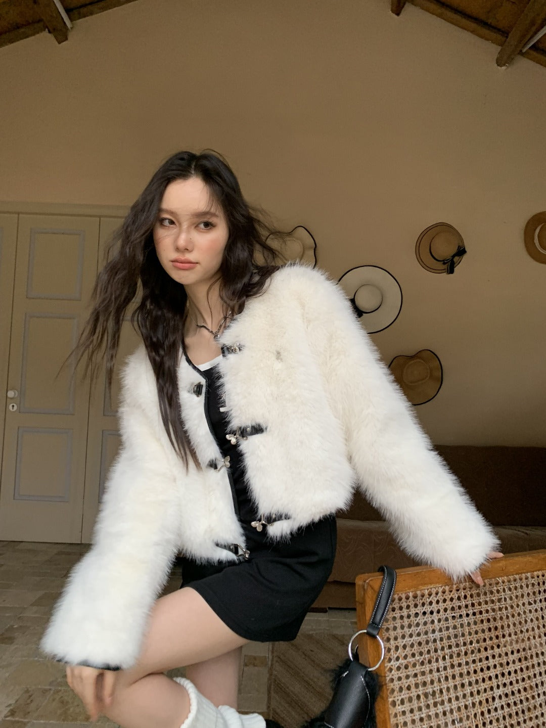 LAFREEDOM SALE LAF331027 White Fur Coat