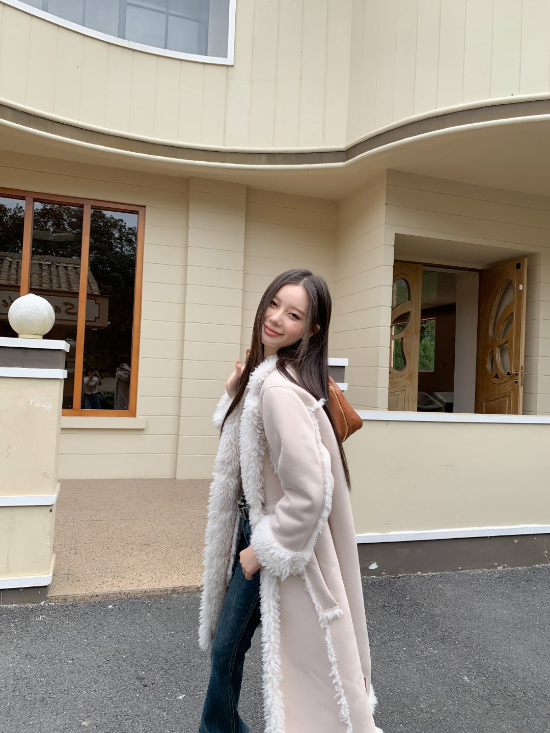 LAFREEDOM SALE Leather and Fur Maxi Coat(2color)