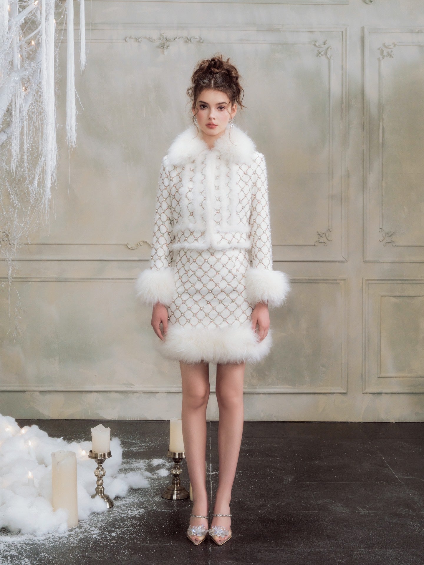 Wardrobes by chen Embroidered bead sequin wool Set(Separate)