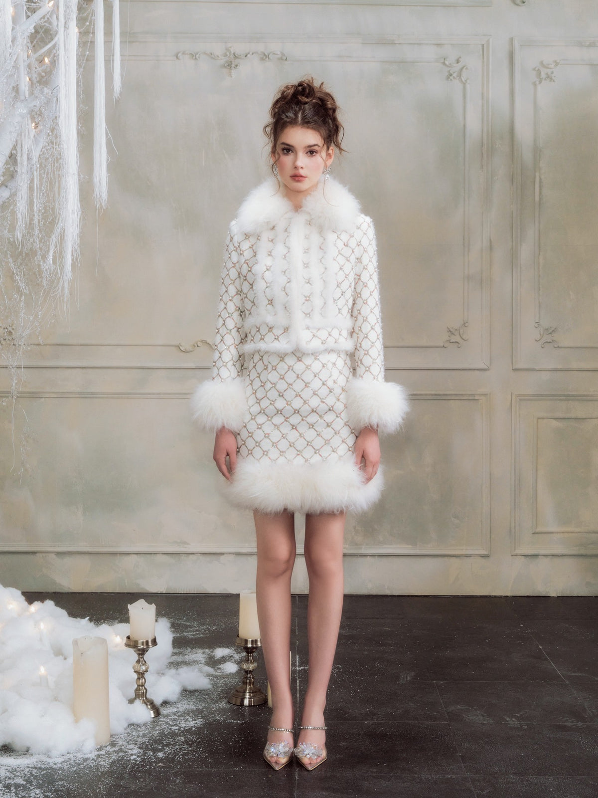 Wardrobes by chen Embroidered bead sequin wool Set(Separate)