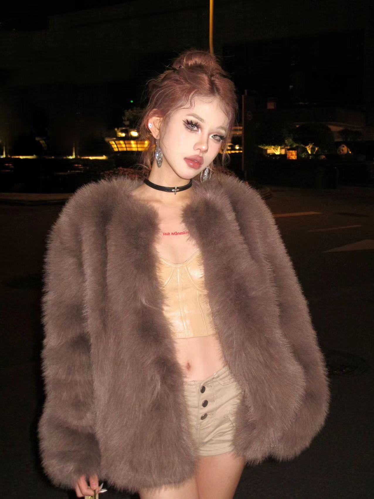 SMFK Wild Wolrd Artificial Fur Jacket