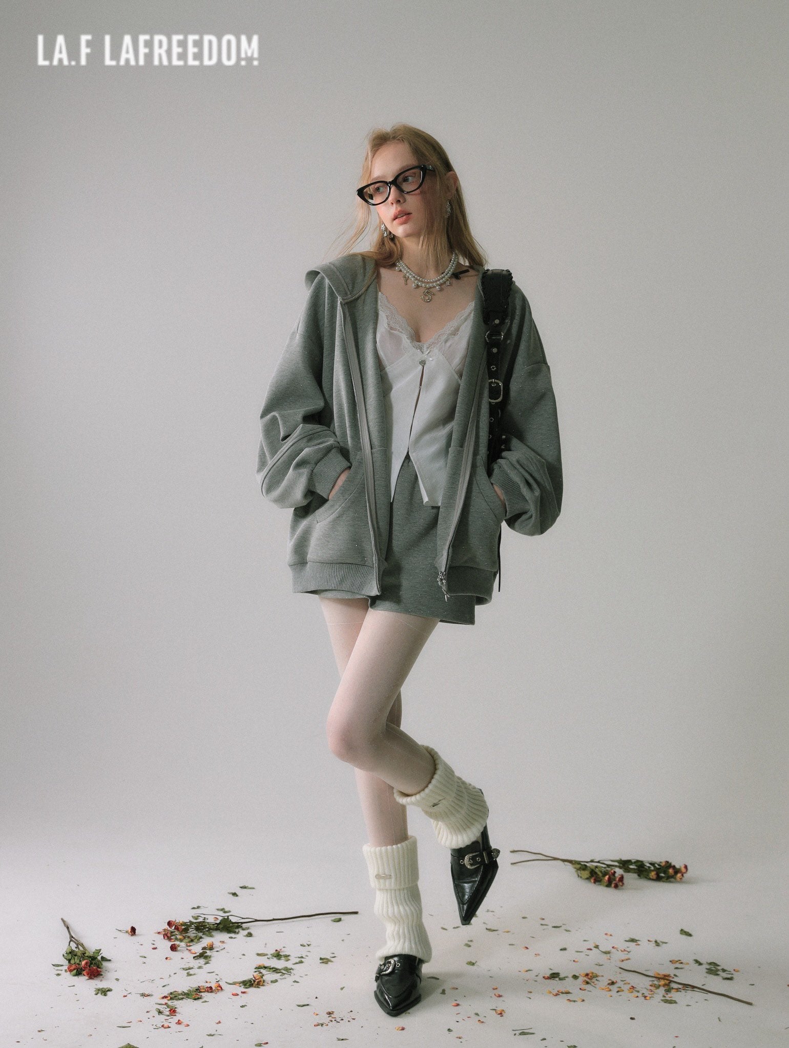 LA FREEDOM Rhinestone Hoodie Or Skirt Set(Separate)