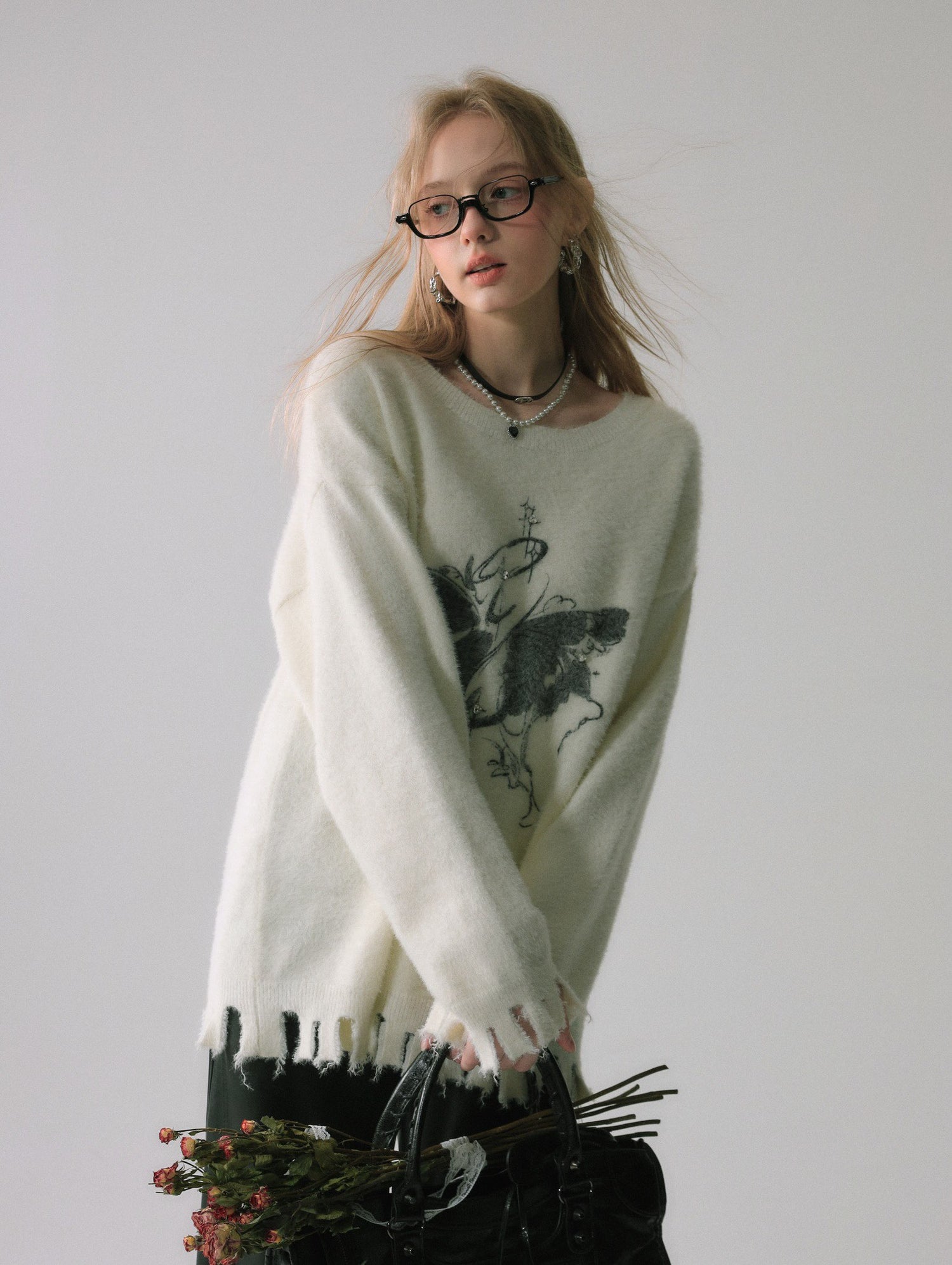 LA FREEDOM Butterfly Irregular Edges Sweater(two colors)