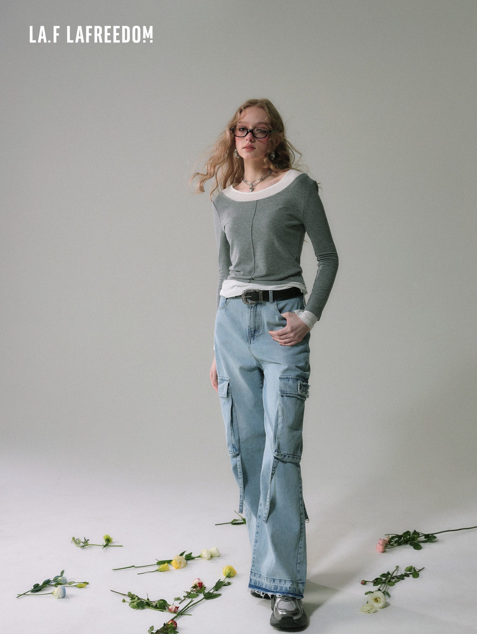 LAFREEDOM SALE Spliced knit top(two colors)