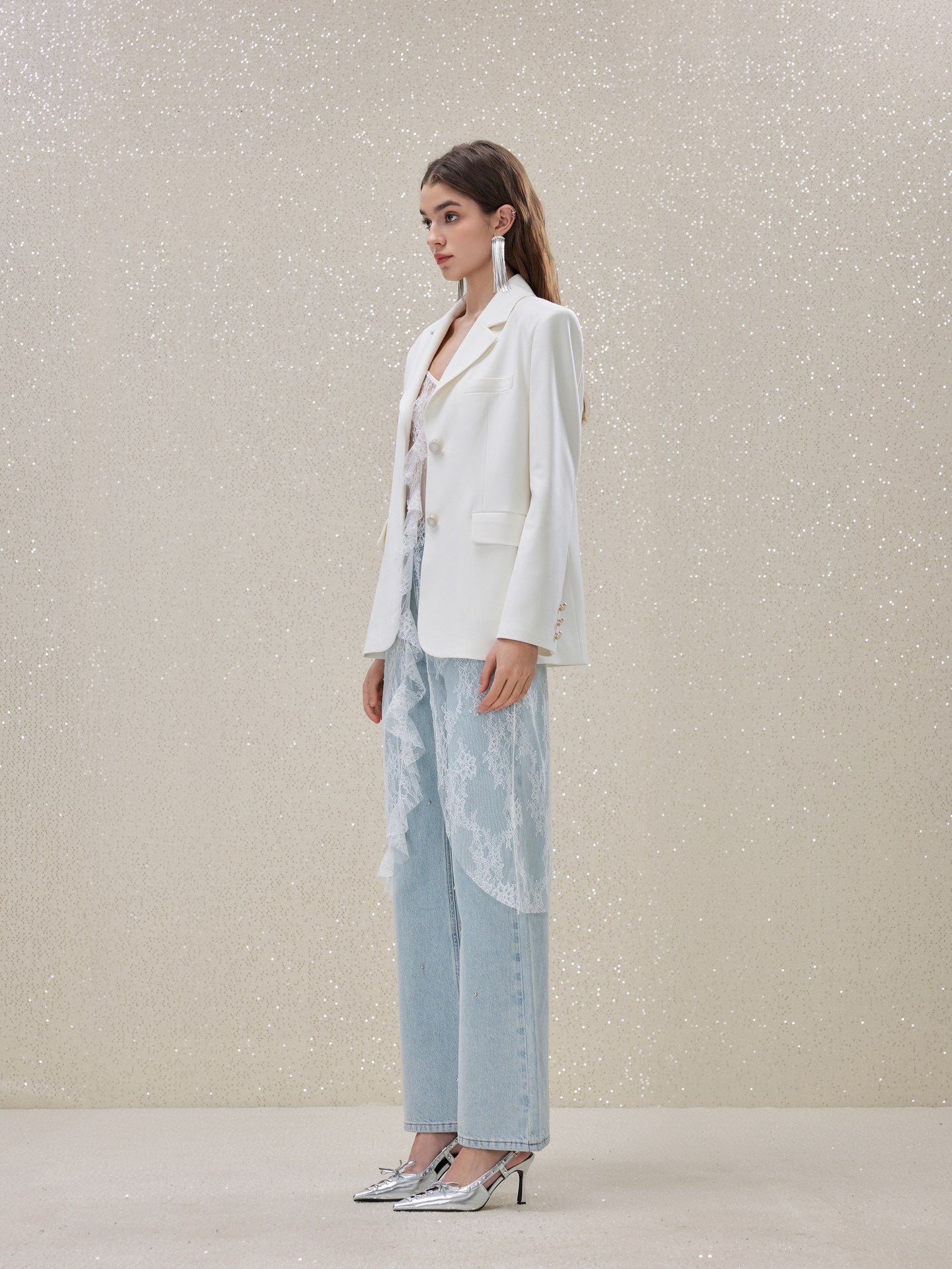 ROCHA ROMA White suit denim pants set(Separate)