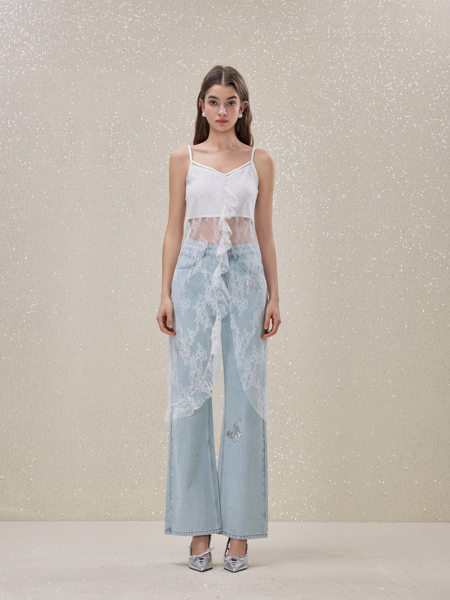 ROCHA ROMA White suit denim pants set(Separate)