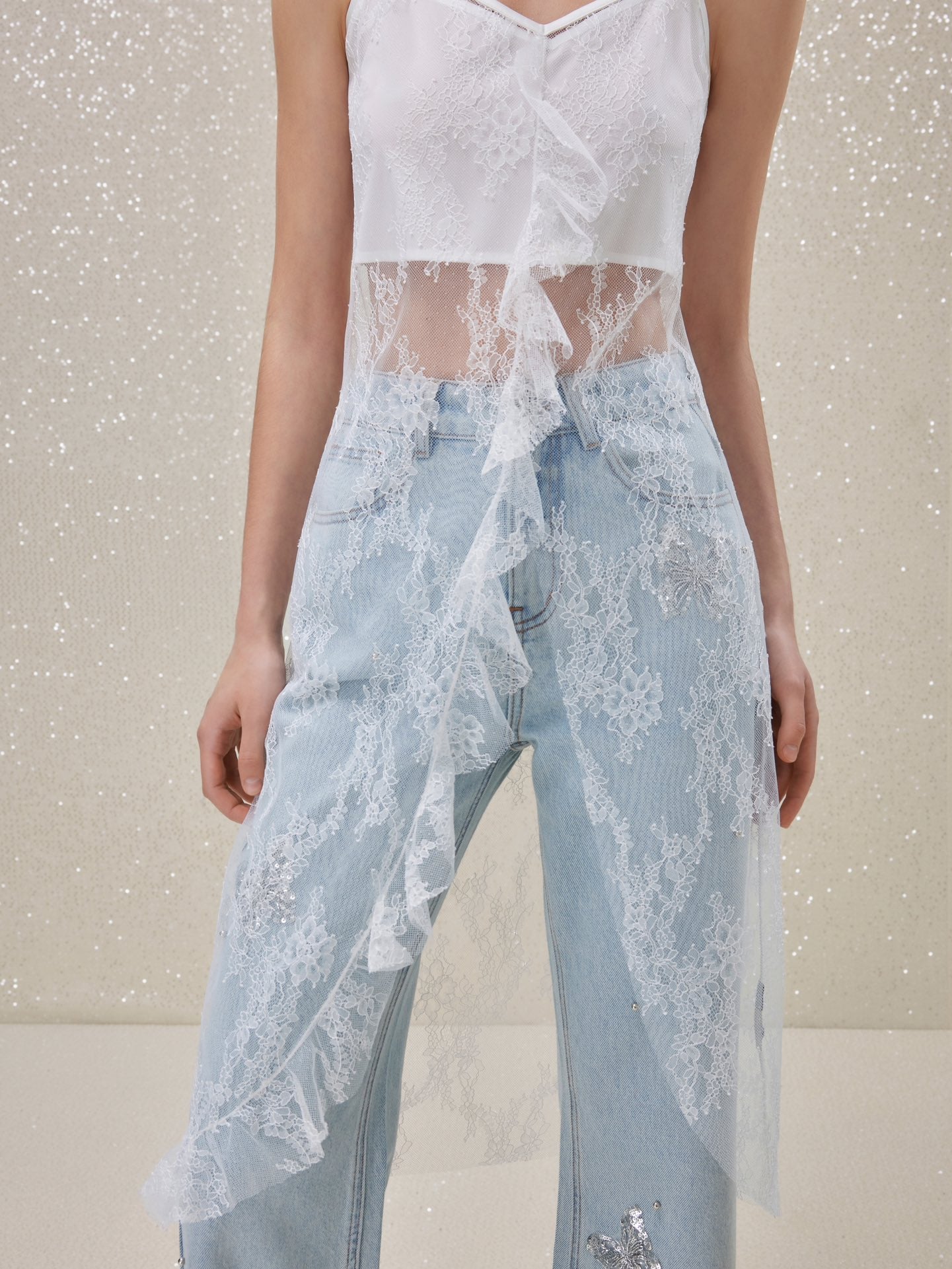 ROCHA ROMA White suit denim pants set(Separate)