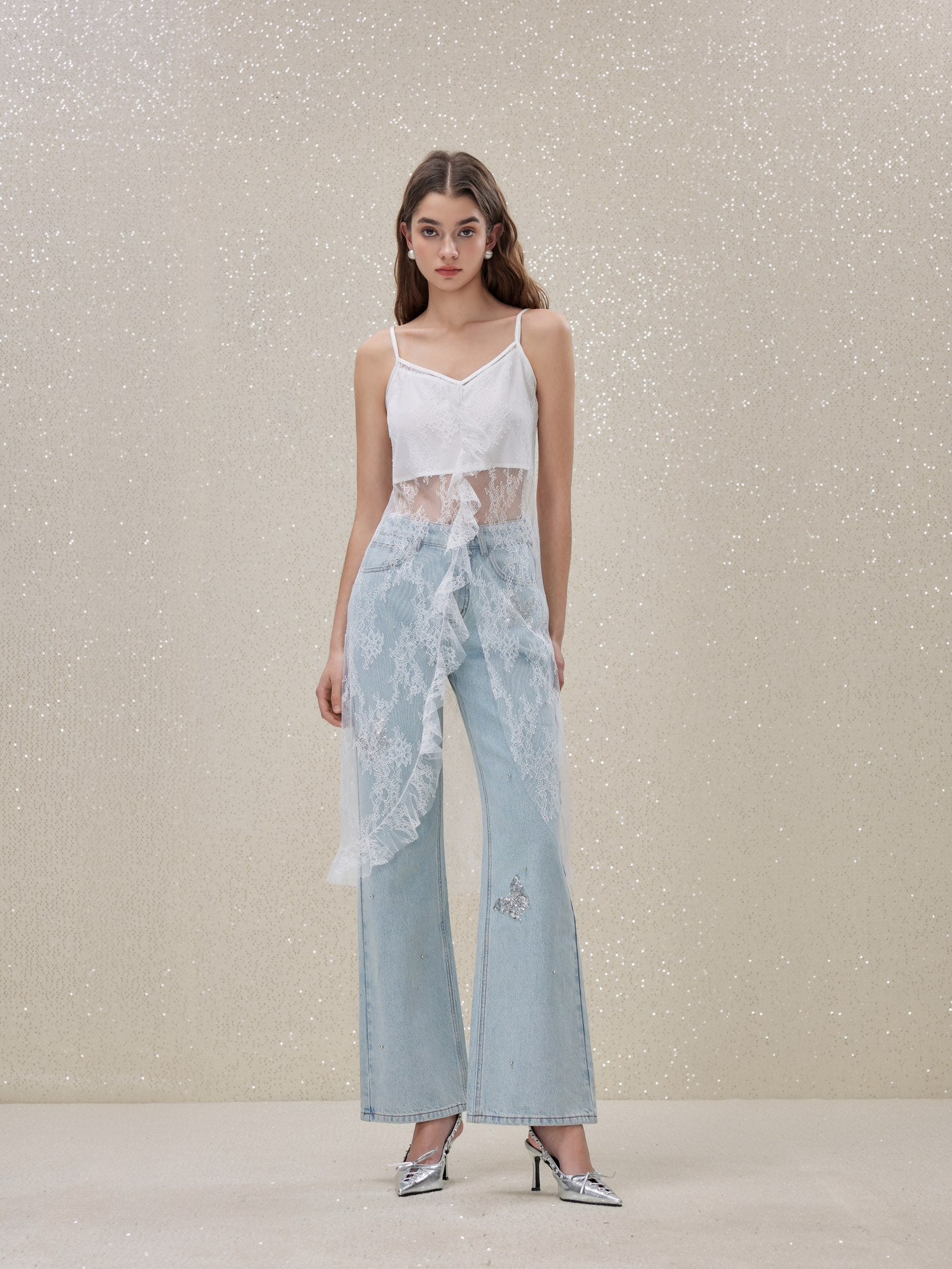 ROCHA ROMA White suit denim pants set(Separate)