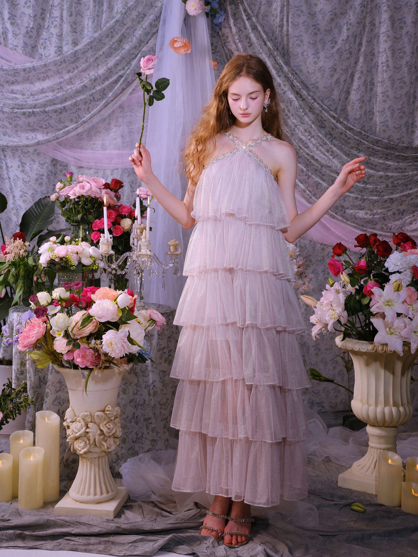 Wardrobes by chen Cake Rhinestone Chain Dress