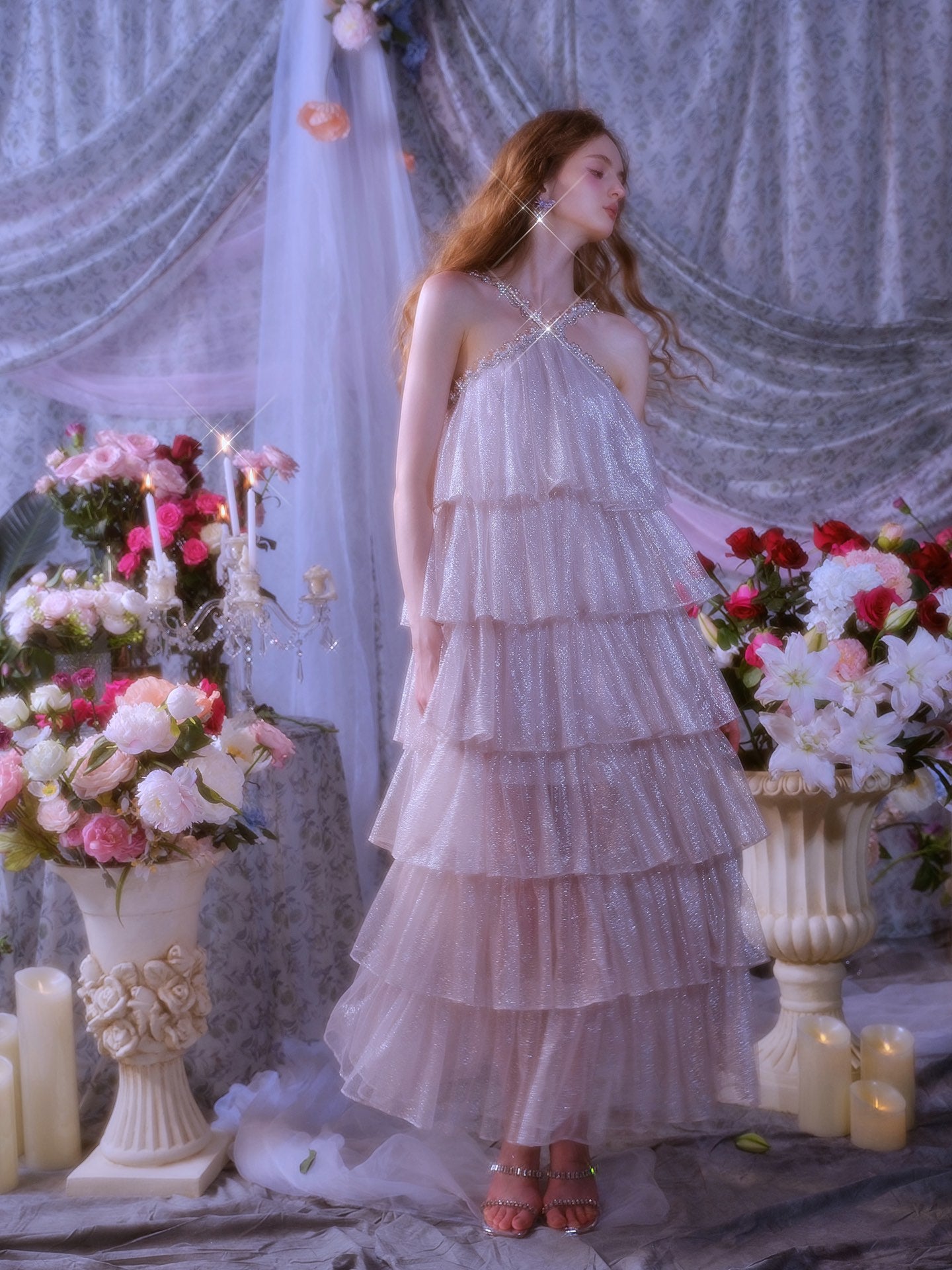 Wardrobes by chen Cake Rhinestone Chain Dress