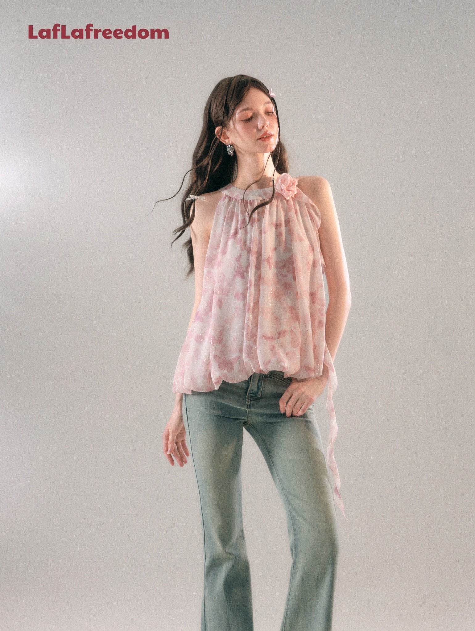 LA FREEDOM "FLORA" Halter Top(2color)