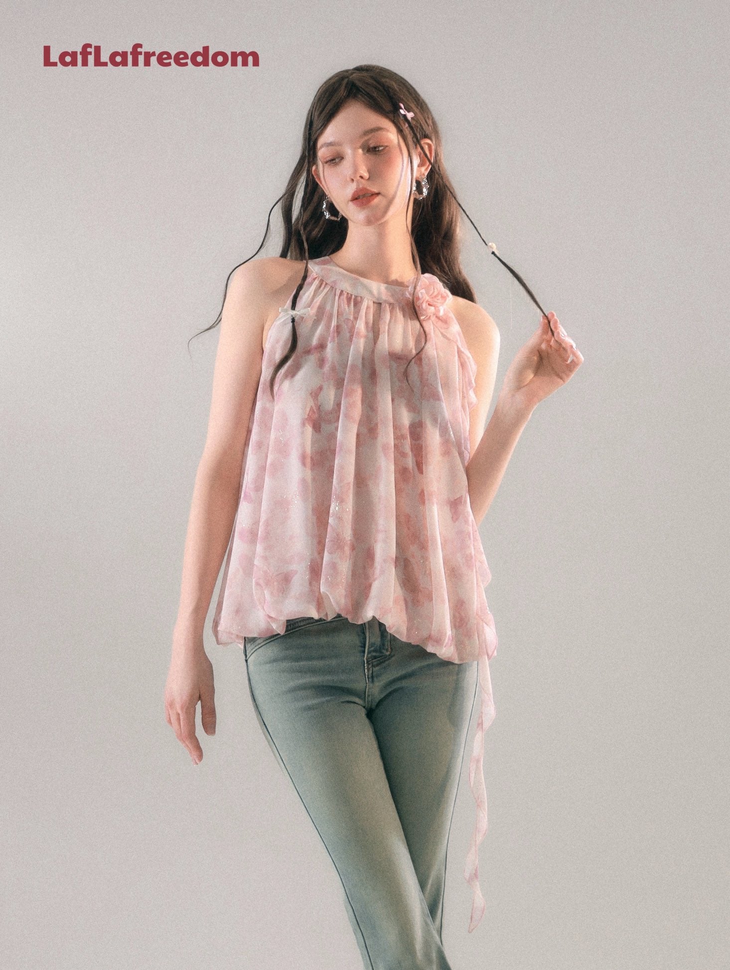 LA FREEDOM "FLORA" Halter Top(2color)