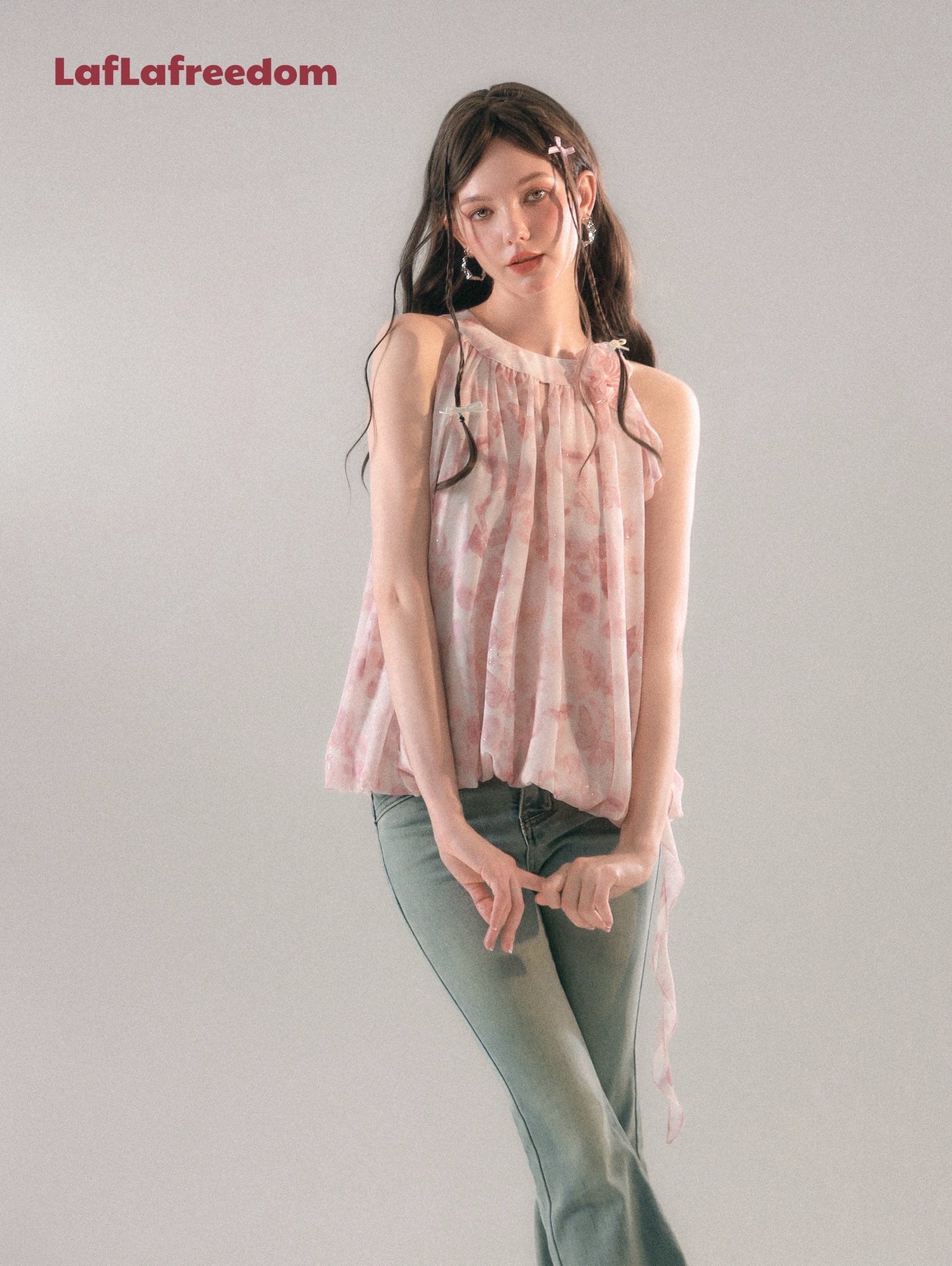LA FREEDOM "FLORA" Halter Top(2color)