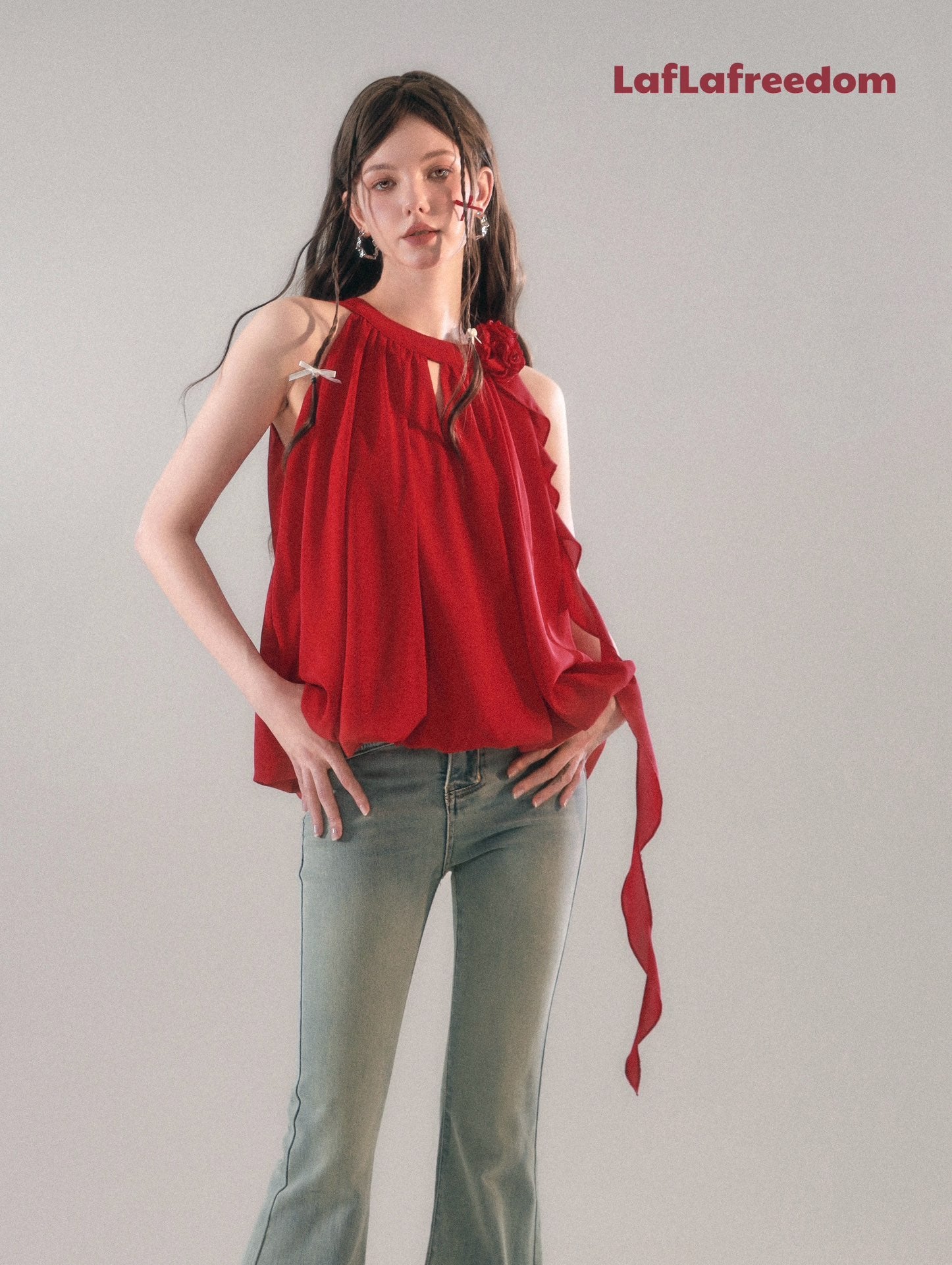 LA FREEDOM "FLORA" Halter Top(2color)