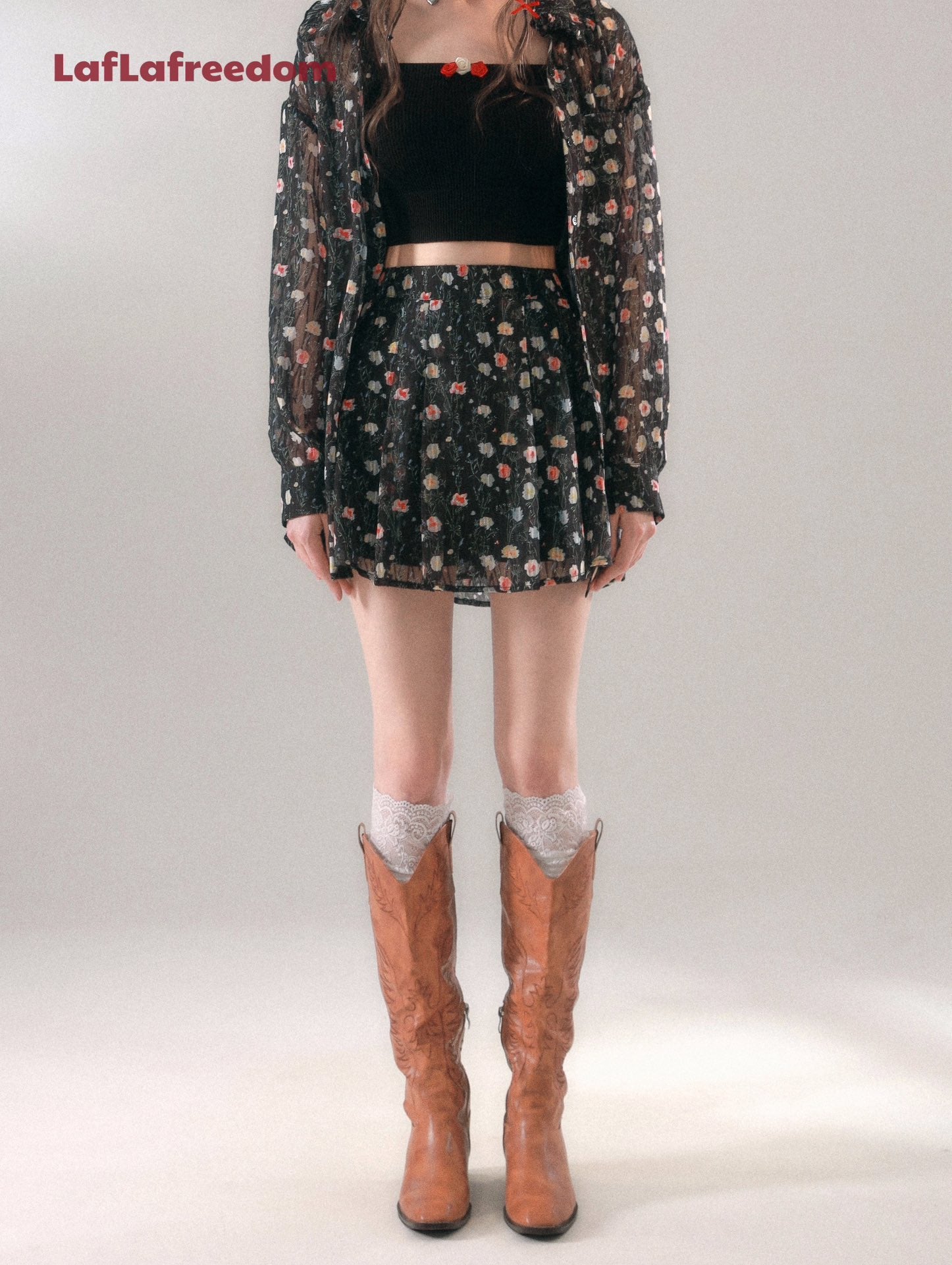 LA FREEDOM "FLORA" Black Mini Skirt