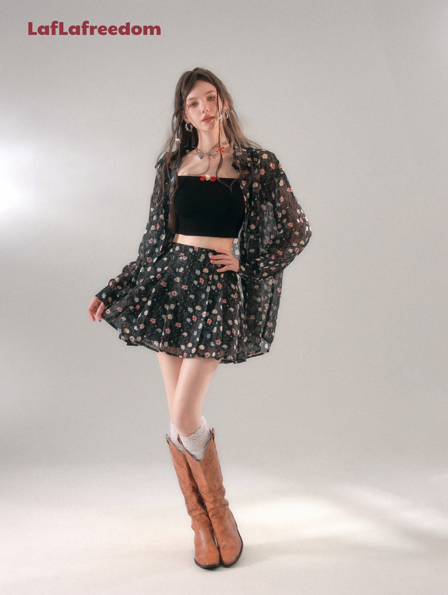 LA FREEDOM "FLORA" Black Mini Skirt