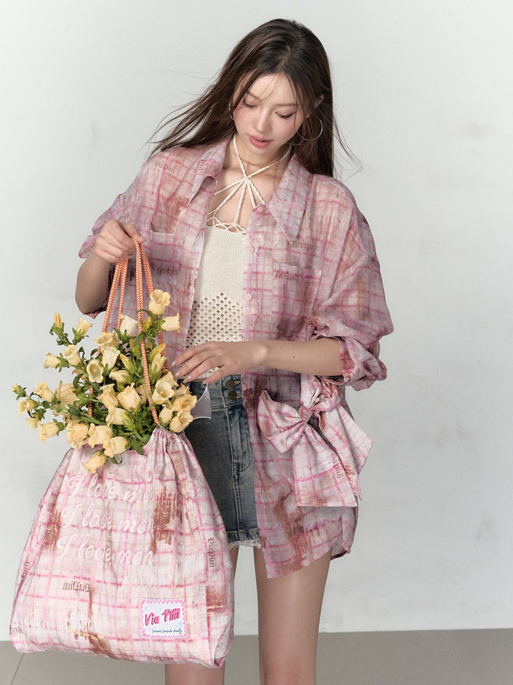 VIA PITTI Oversize Grid Shirt