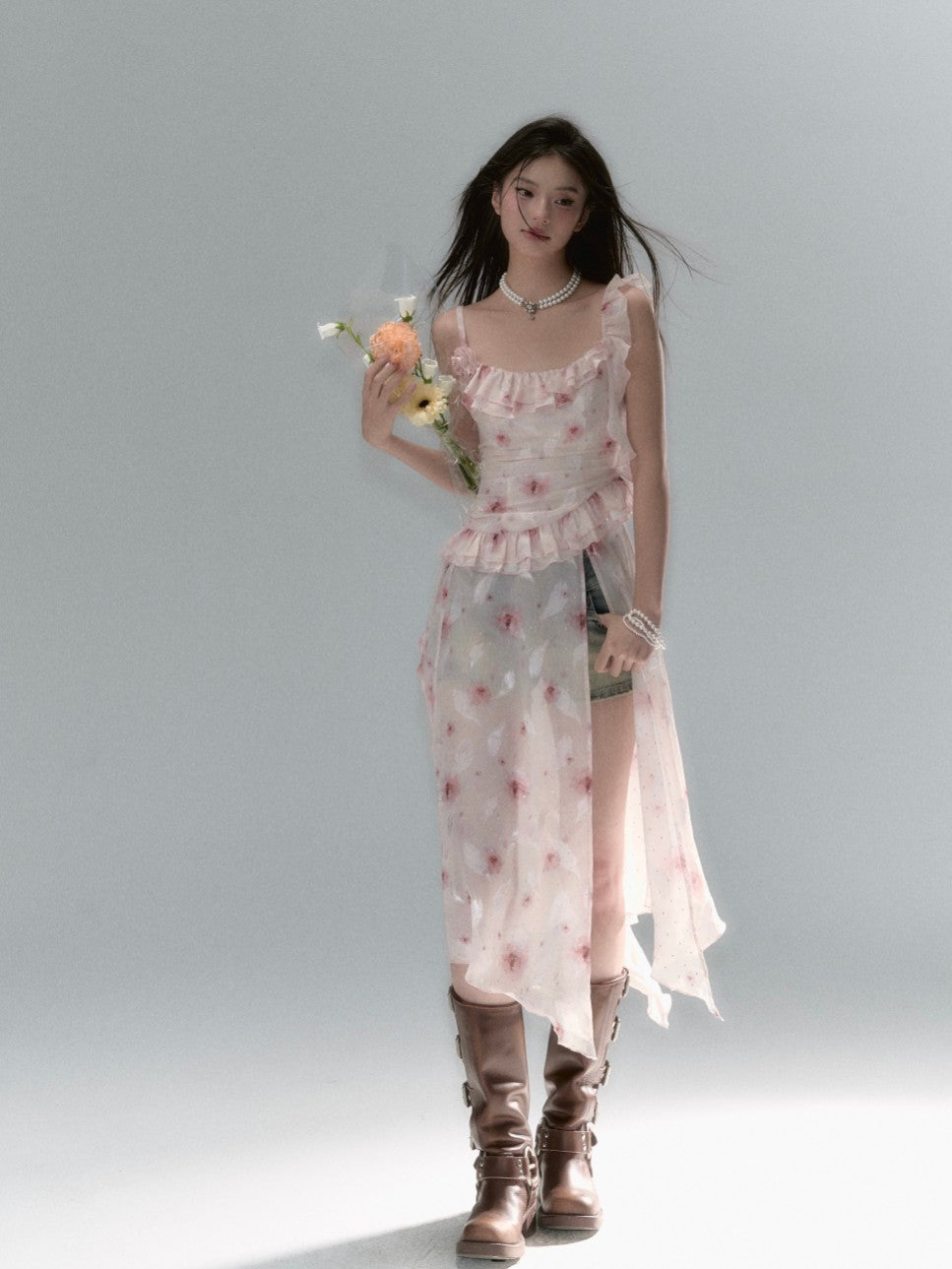 VIA PITTI Gauze Midi Dress(2color)