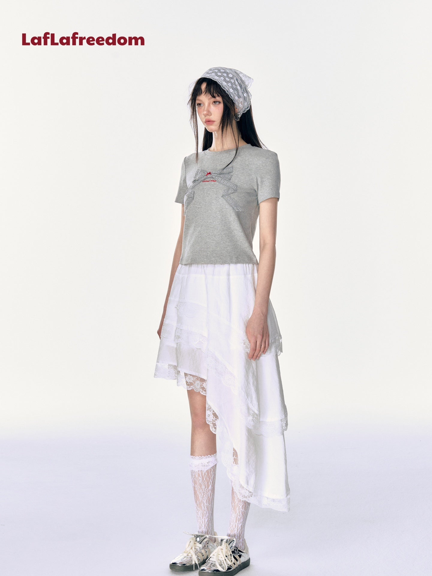 Lafreedom Lace Cut Side Skirt(2color)