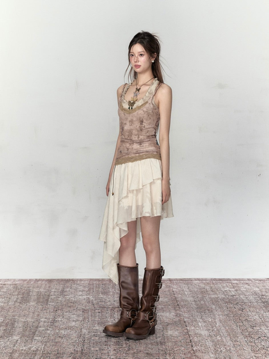 VIA PITTI Sale Cut Line Midi Skirt