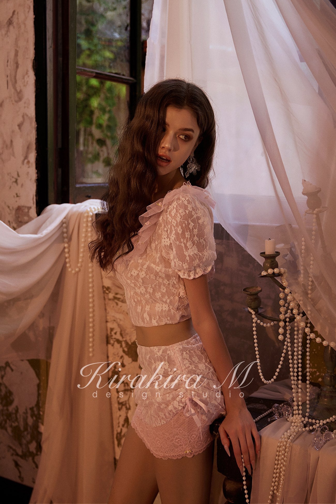 Kirakira.M Rose Lace Sequin Doll Top Or Skirt Set(Separate)
