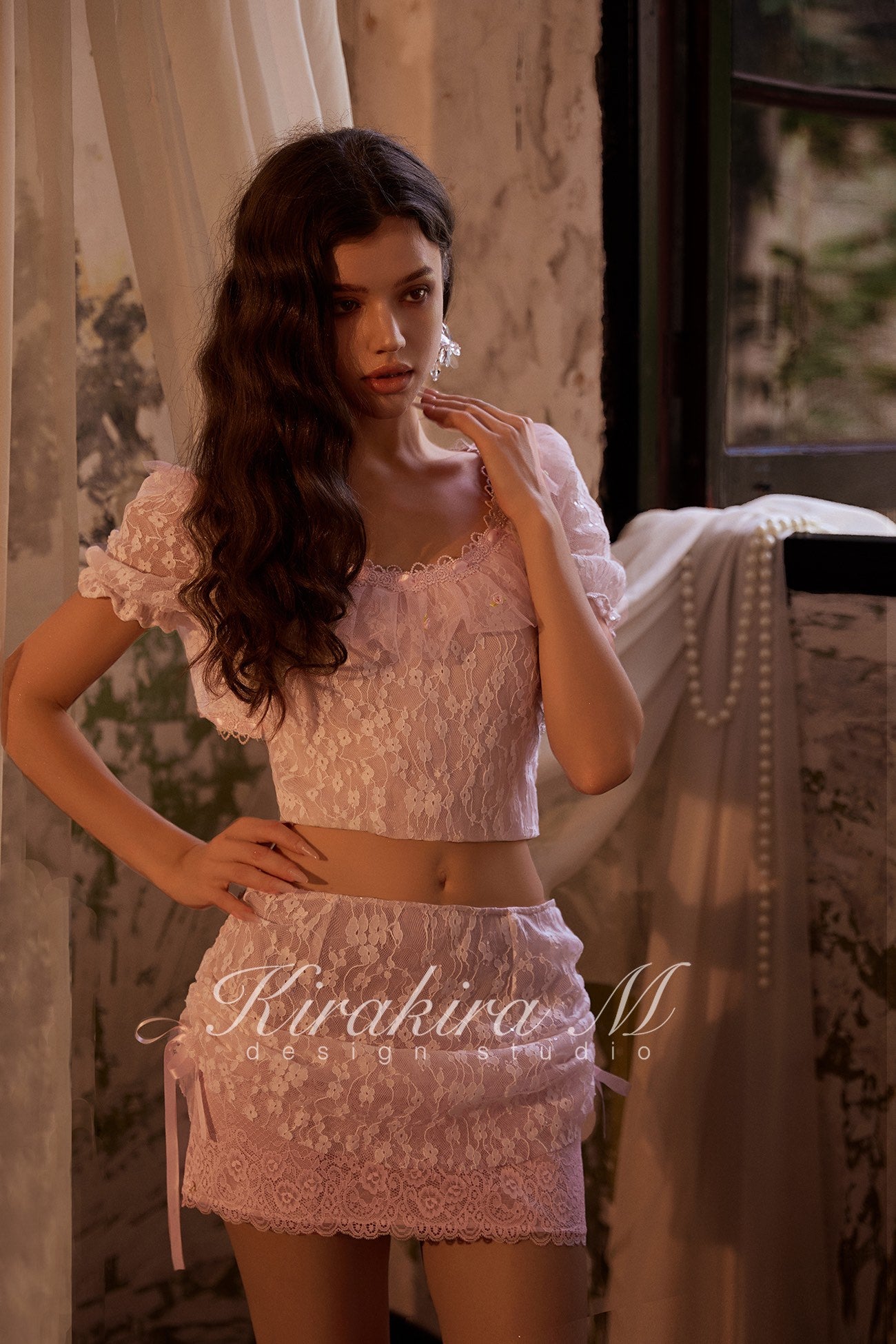 Kirakira.M Rose Lace Sequin Doll Top Or Skirt Set(Separate)