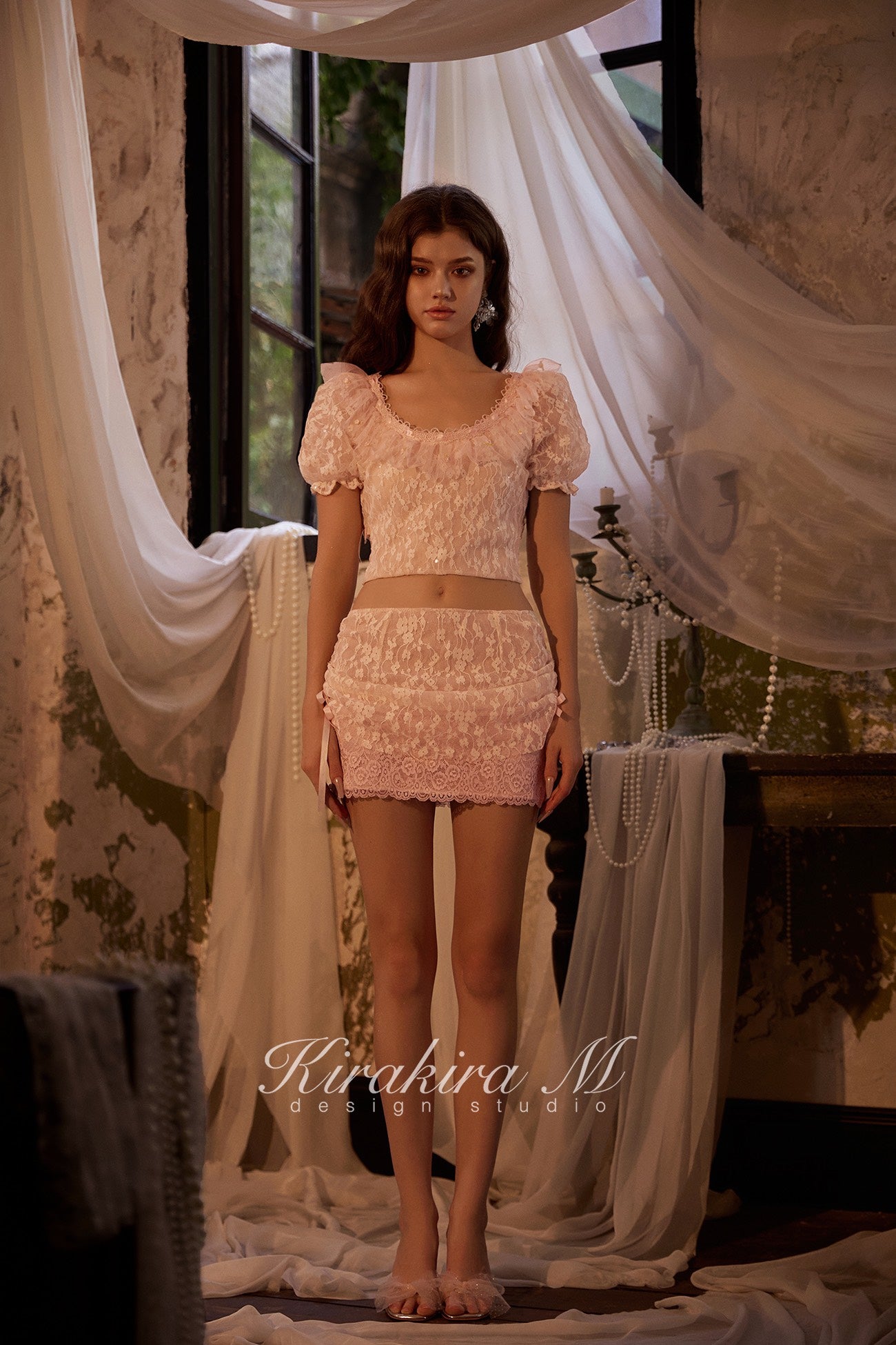 Kirakira.M Rose Lace Sequin Doll Top Or Skirt Set(Separate)