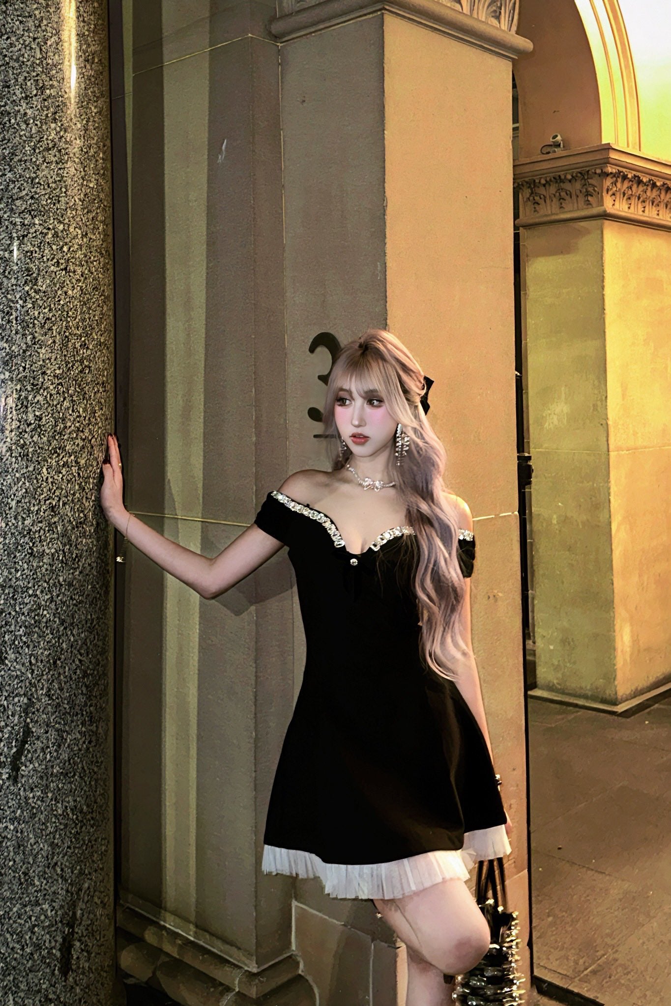 BEKITTY Diamond Slip Mini Dress