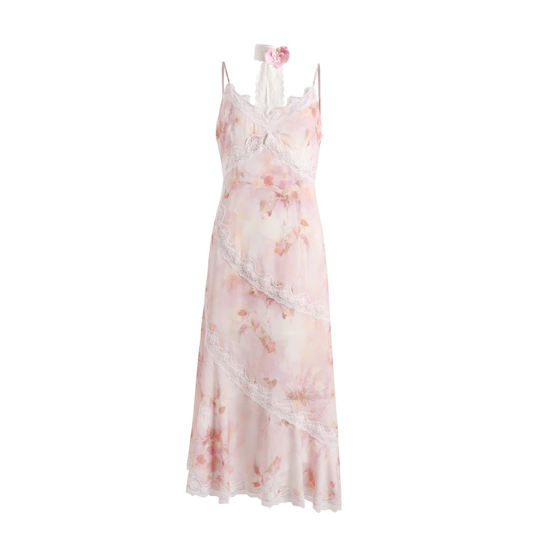 Jean Soo FLORAL CHOCKER LOTUS MIDI DRESS