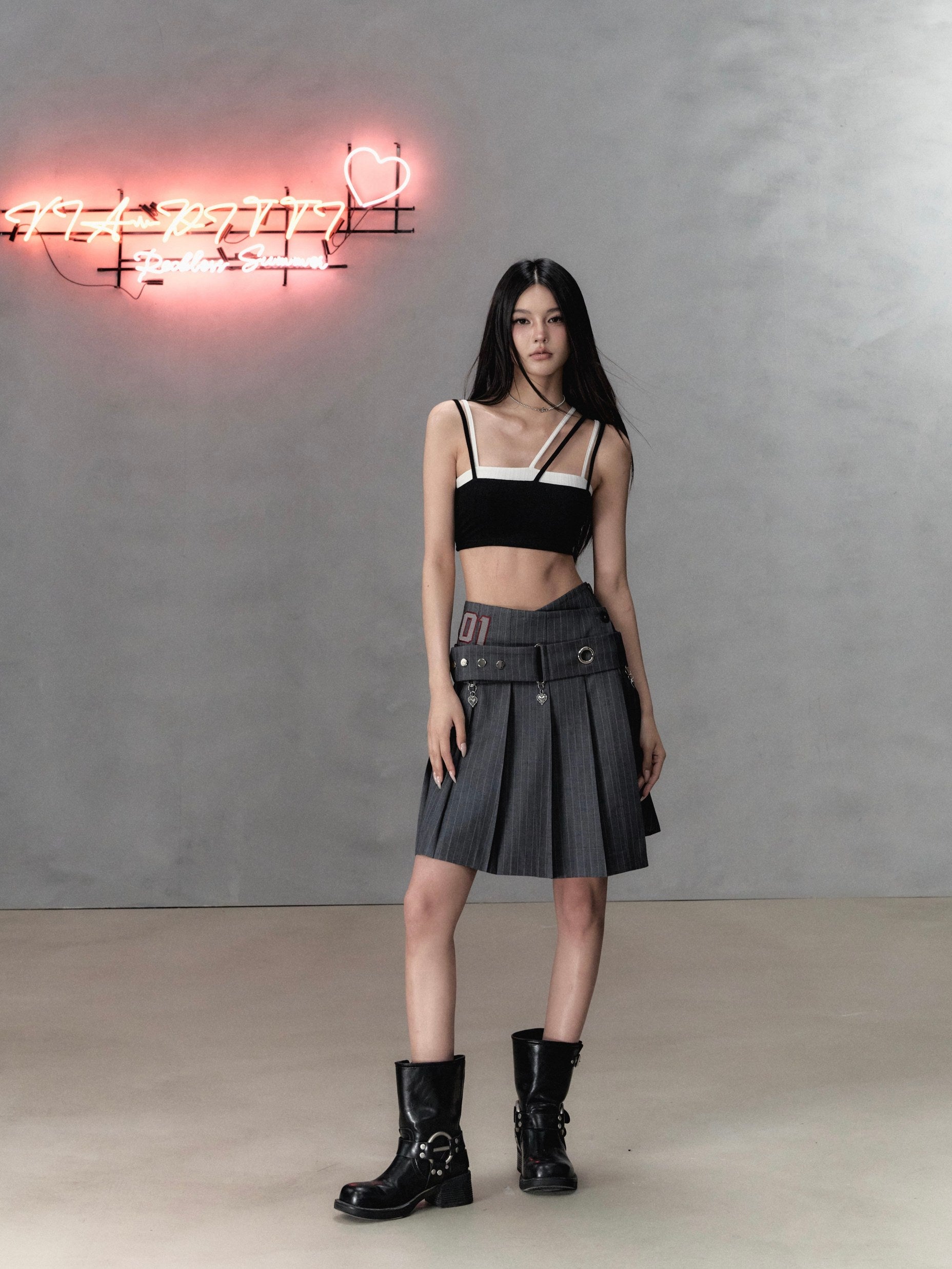 VIA PITTI Sale Pleated Mini Skirt