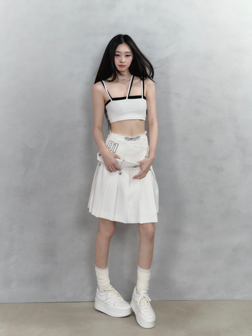 VIA PITTI Sale Pleated Mini Skirt