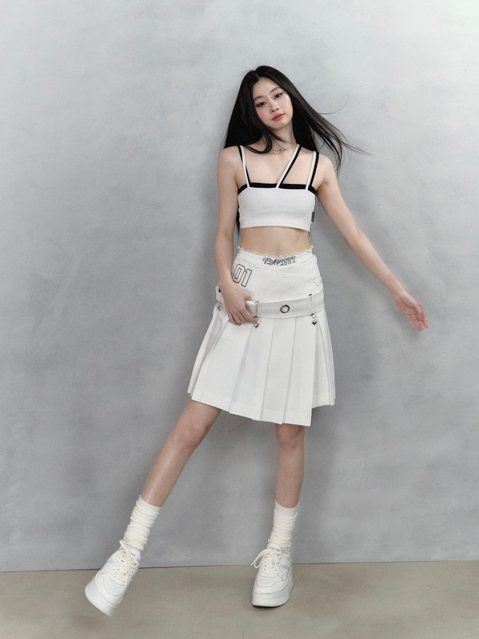 VIA PITTI Sale Pleated Mini Skirt