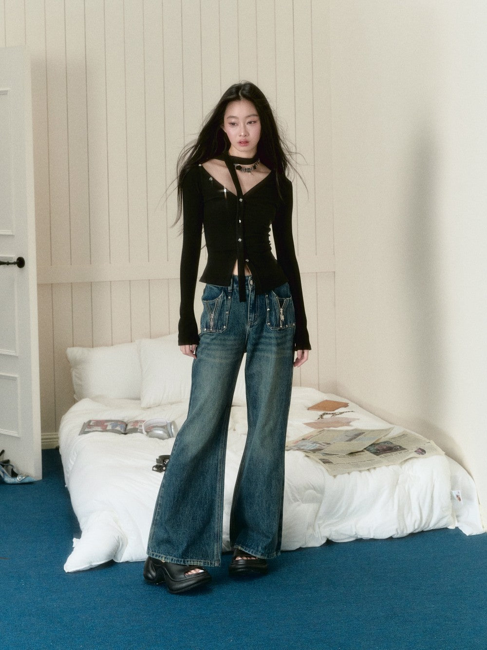 VIA PITTI Sale Ribbon Knit Top