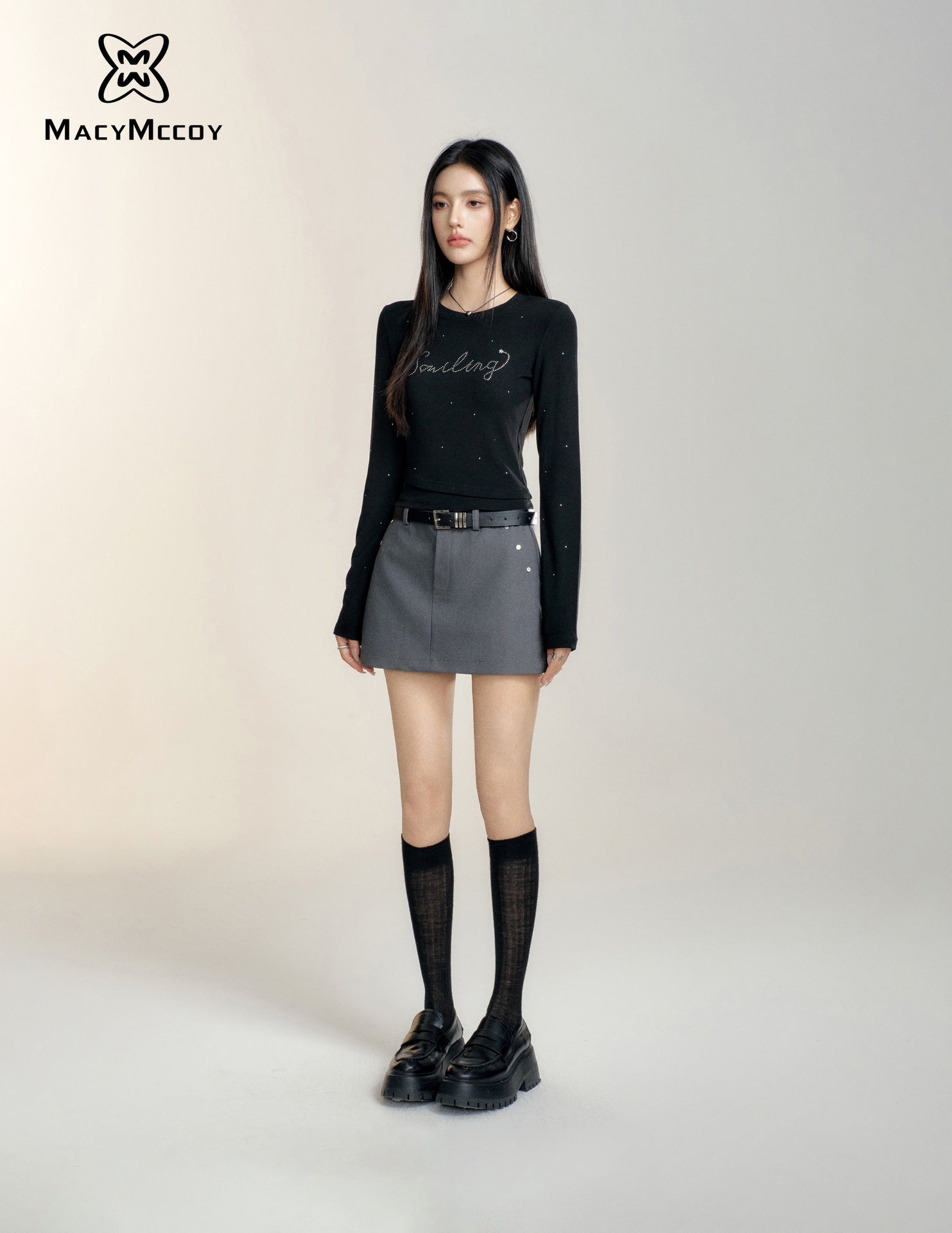 MacyMccoy High-Waisted Skirt(2 colors)