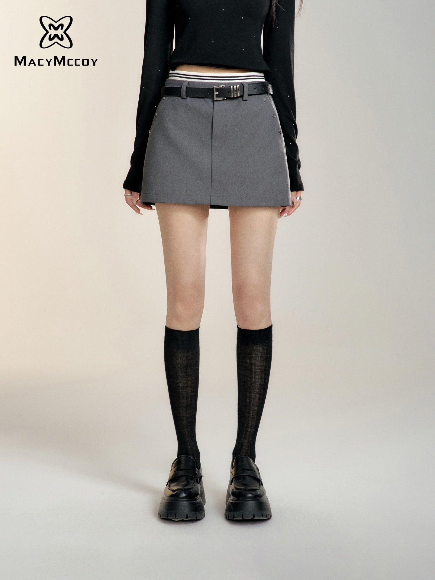 MacyMccoy High-Waisted Skirt(2 colors)