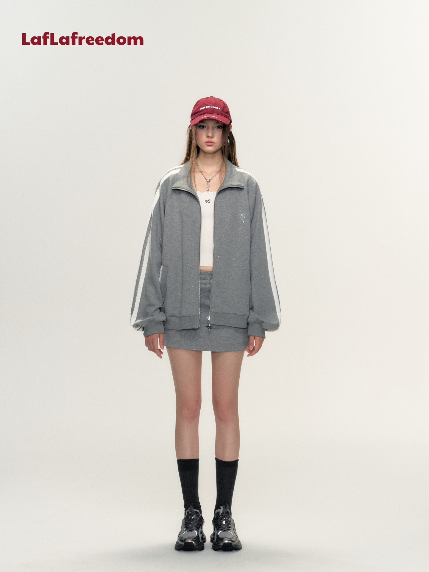 Lafreedom SALE Star Lace Hoodie Set(grey)