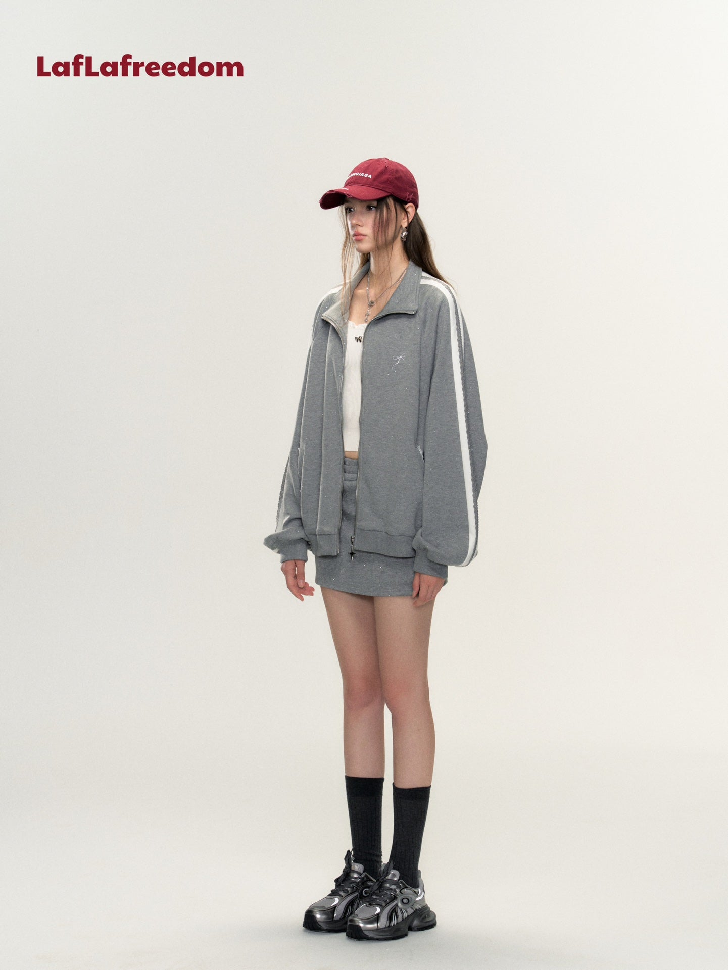 Lafreedom SALE Star Lace Hoodie Set(grey)