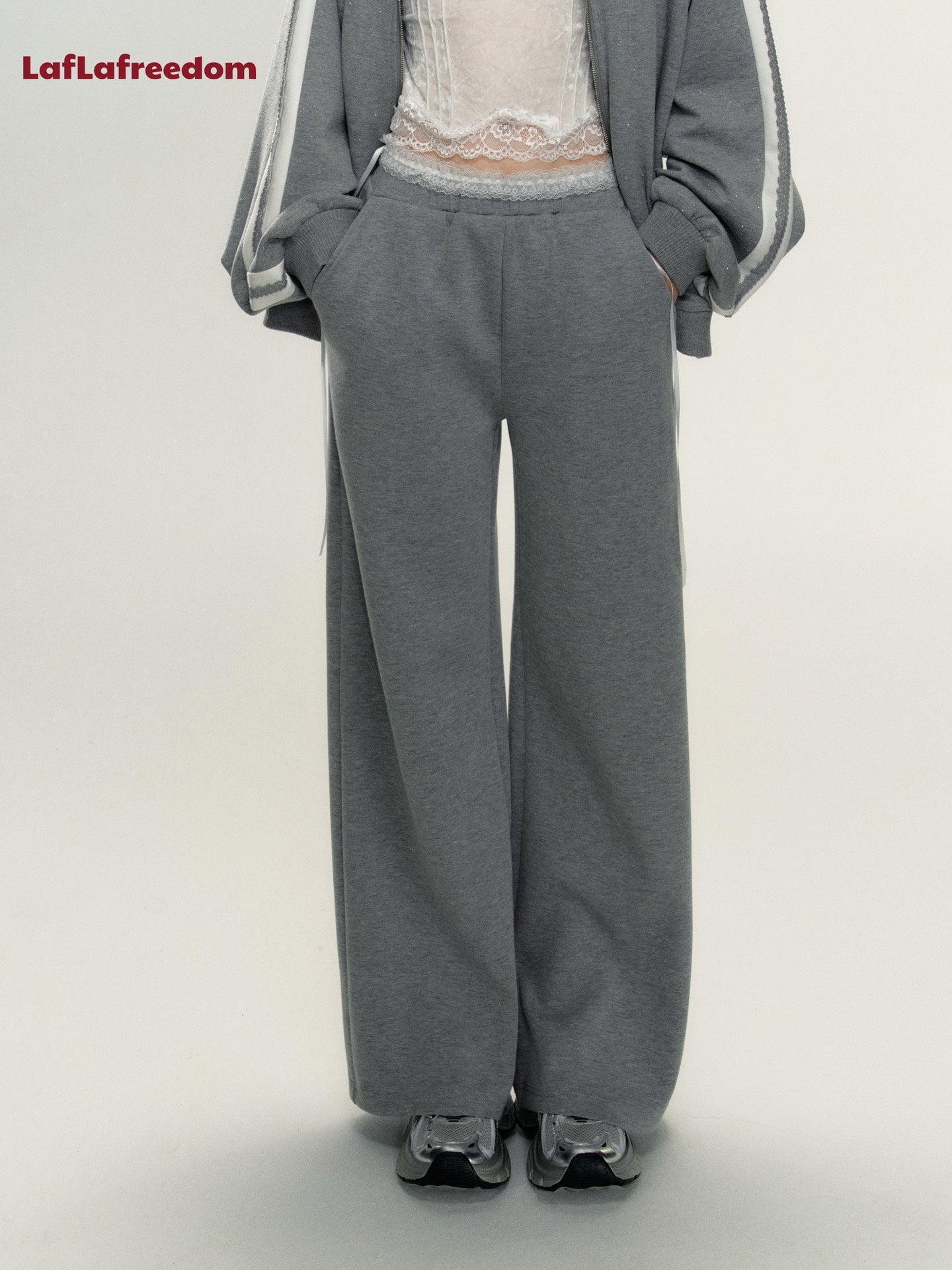 Lafreedom SALE Star Lace Hoodie Set(grey)