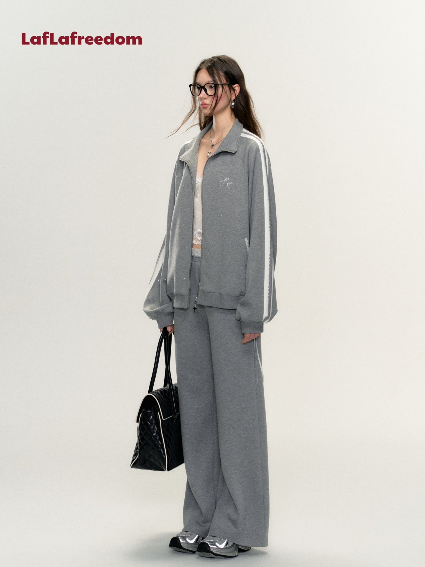 Lafreedom SALE Star Lace Hoodie Set(grey)