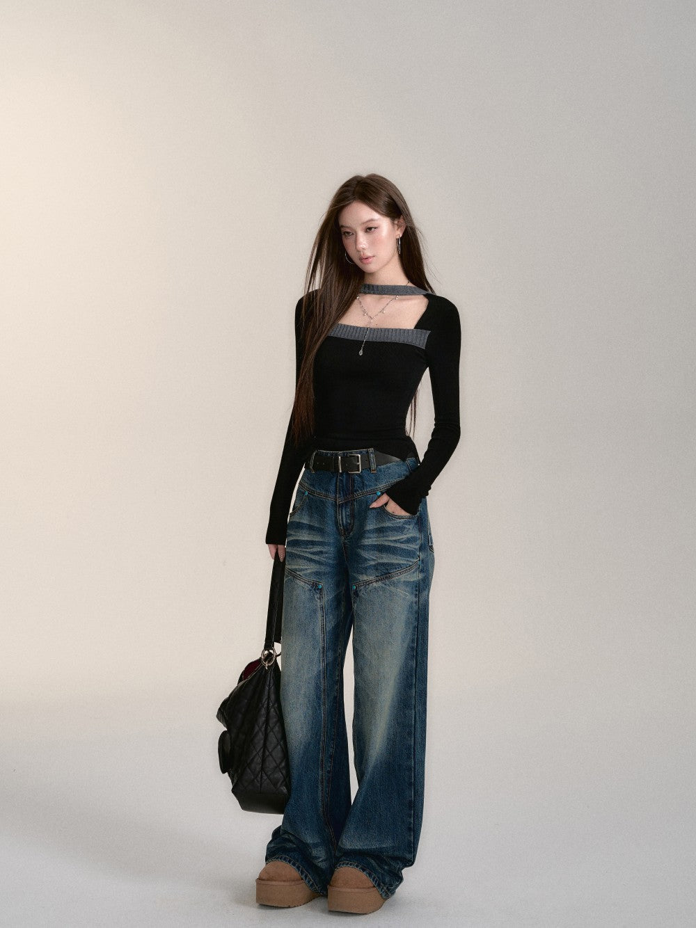 VIA PITTI Sale V24DK213 Contrast Knit Top