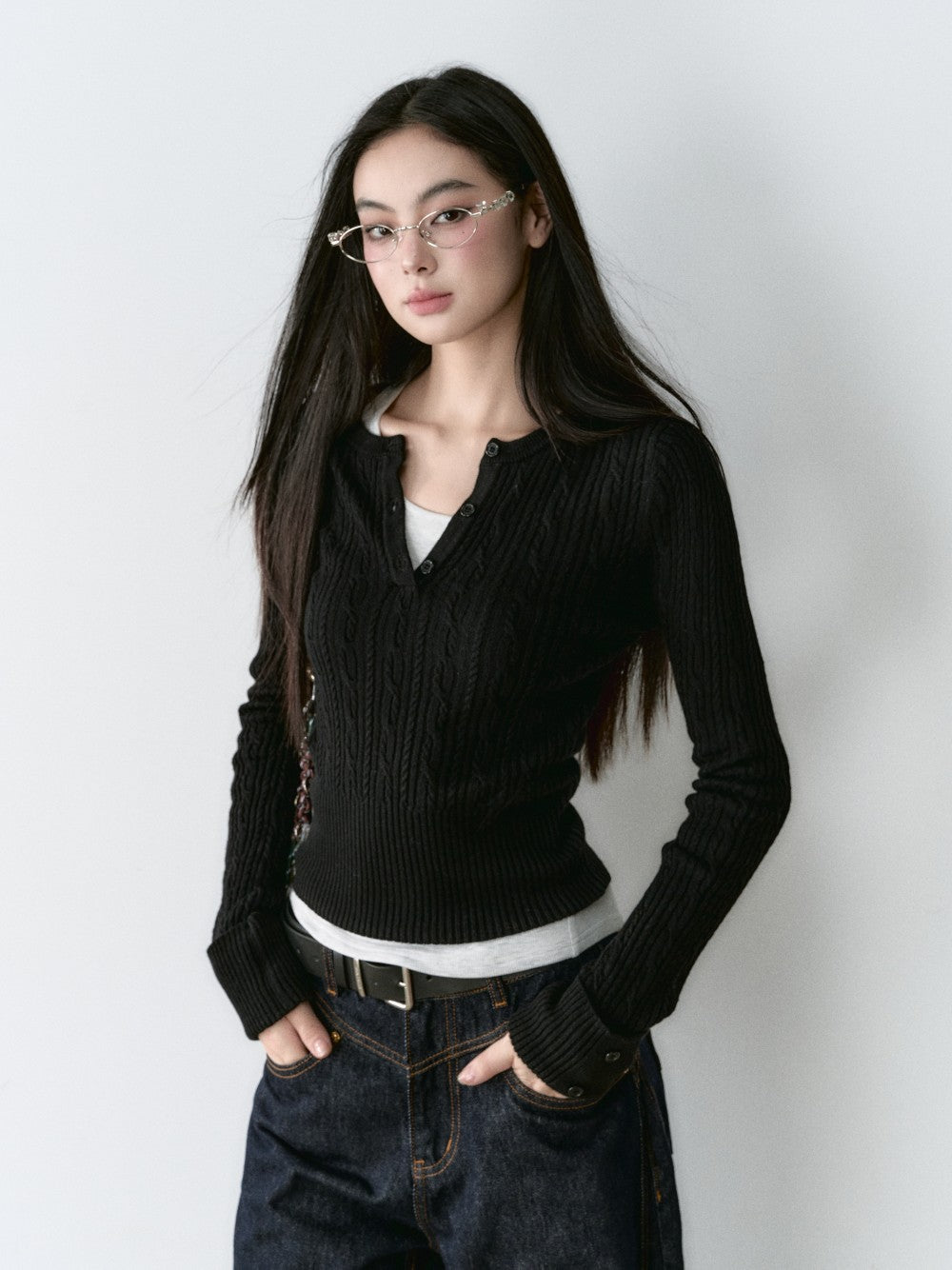 VIA PITTI Sale V24DK111 Cable Knit Top