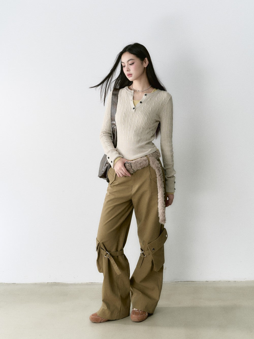 VIA PITTI Sale V24DK111 Cable Knit Top